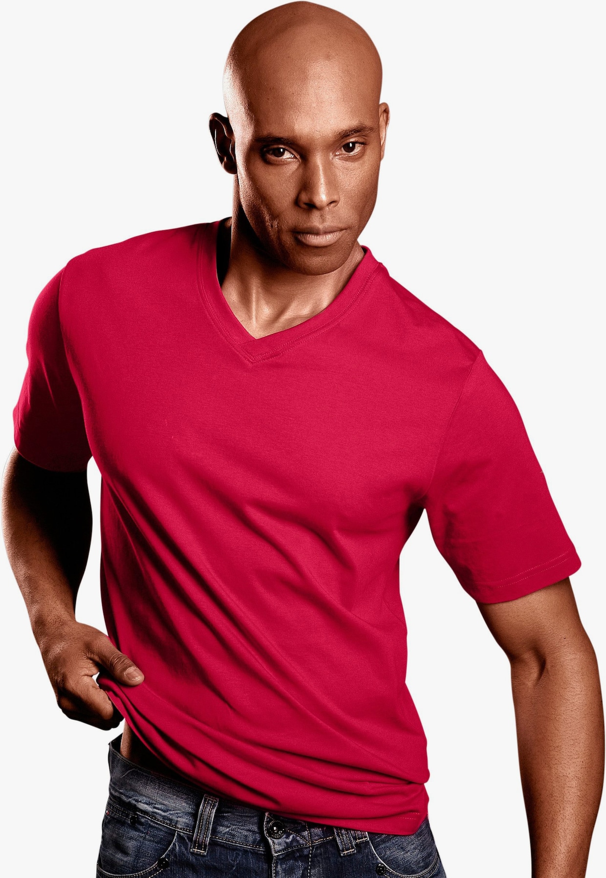 H.I.S T-shirt - wit, rood, marine