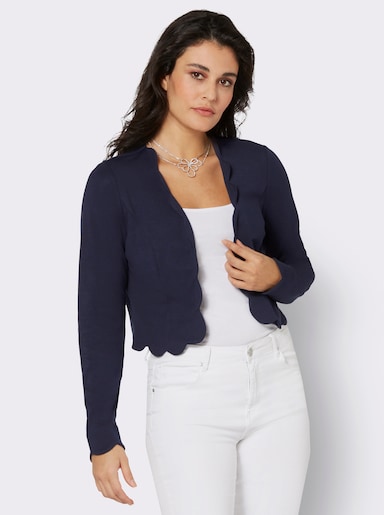 Shirtjacke mit Wellen-Kanten - marine