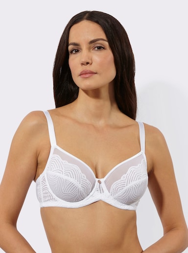 wäschepur Bügel-BH mit Glanzträgern - weiß