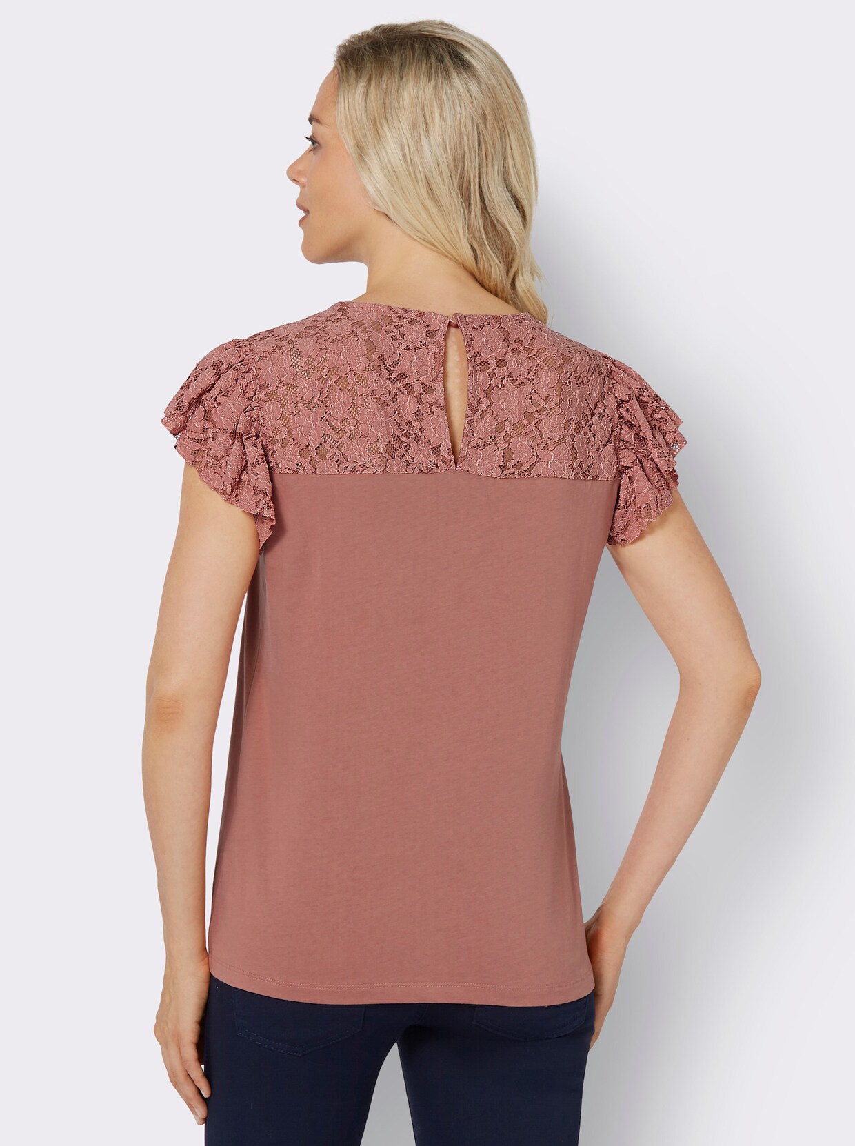Kanten shirt - rozenhout