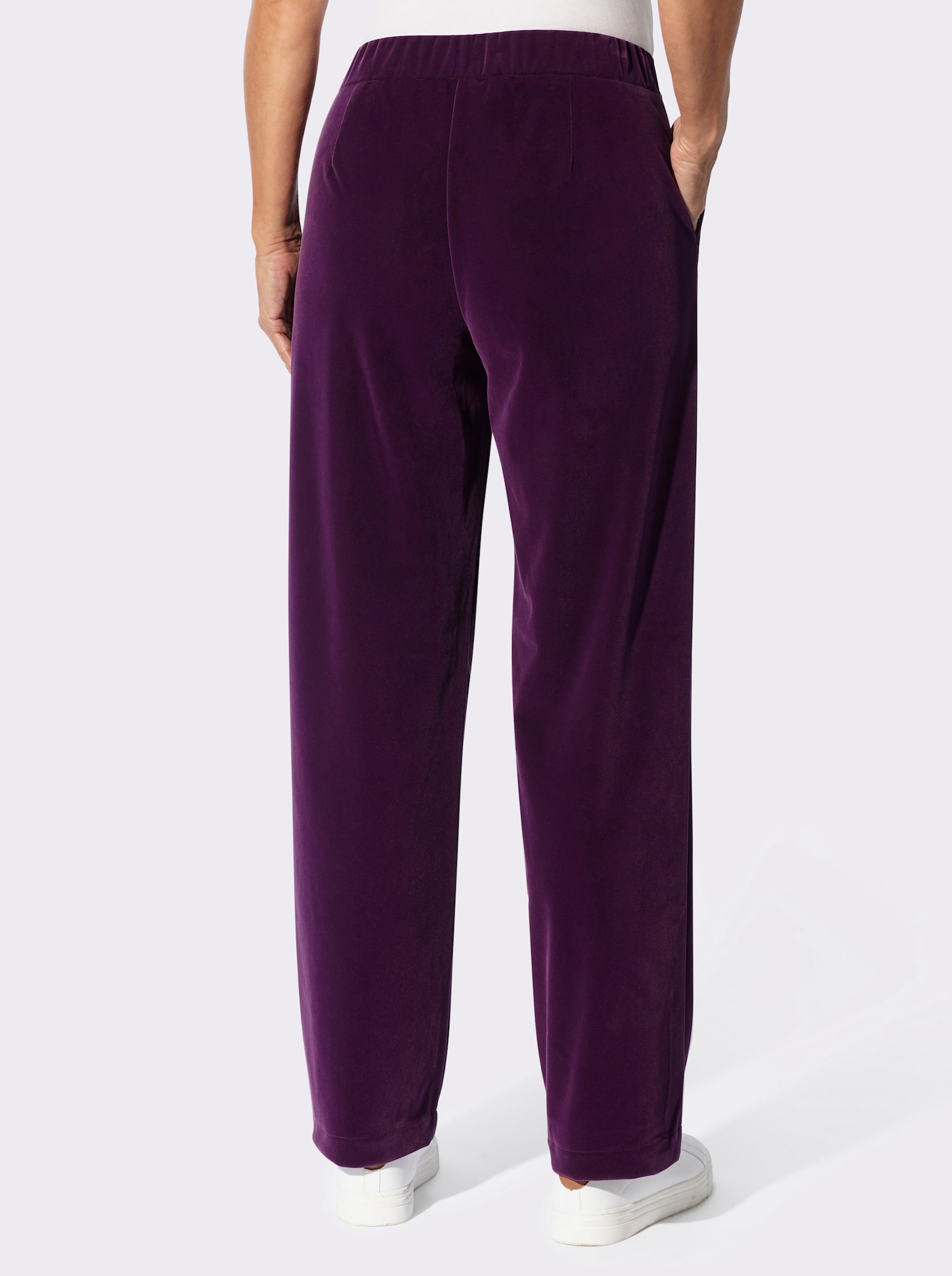 Samthose mit Dehnbund hinten - traube