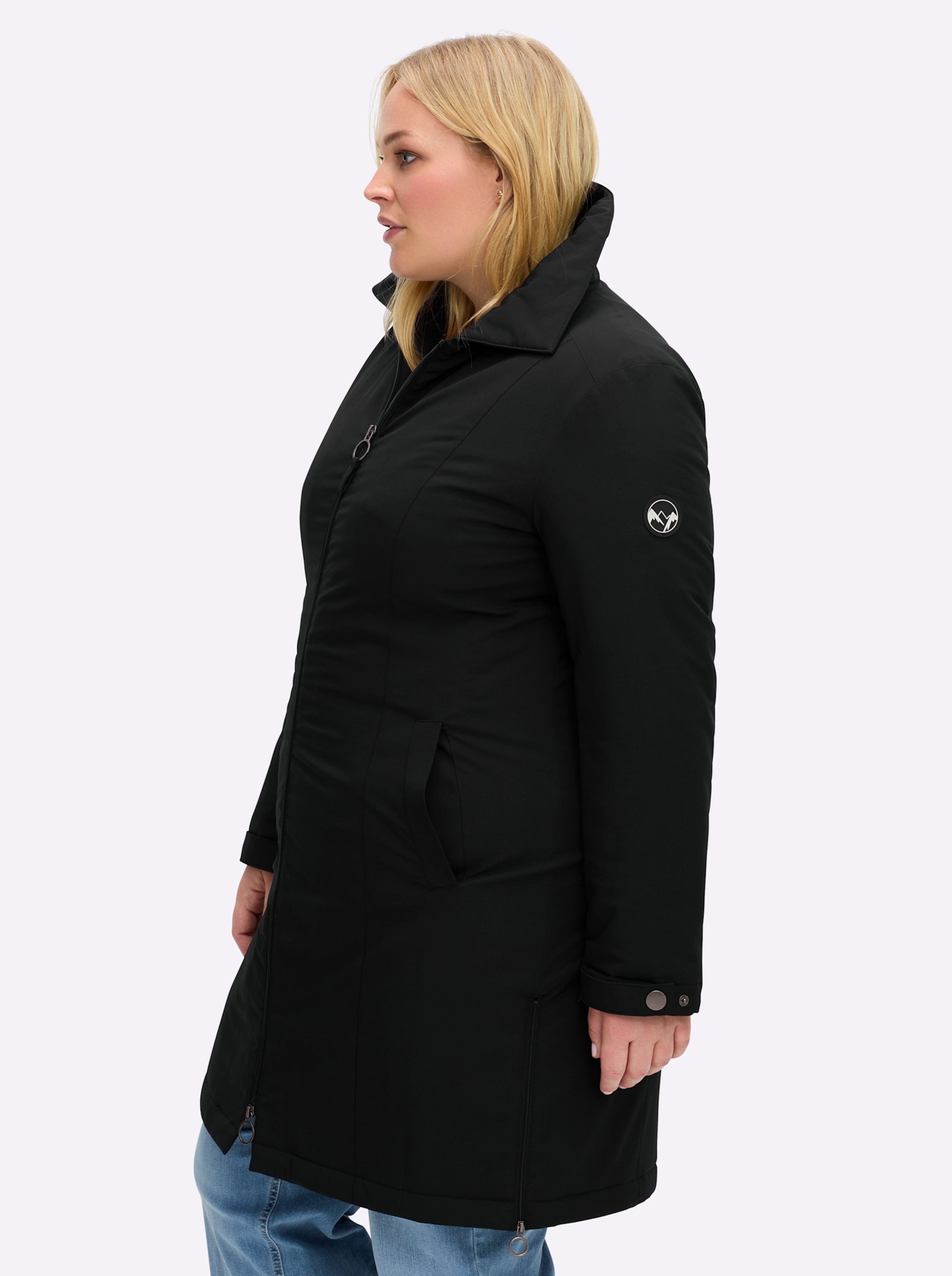 Sheego Damen Schwarz Winterjacke - Bild 2