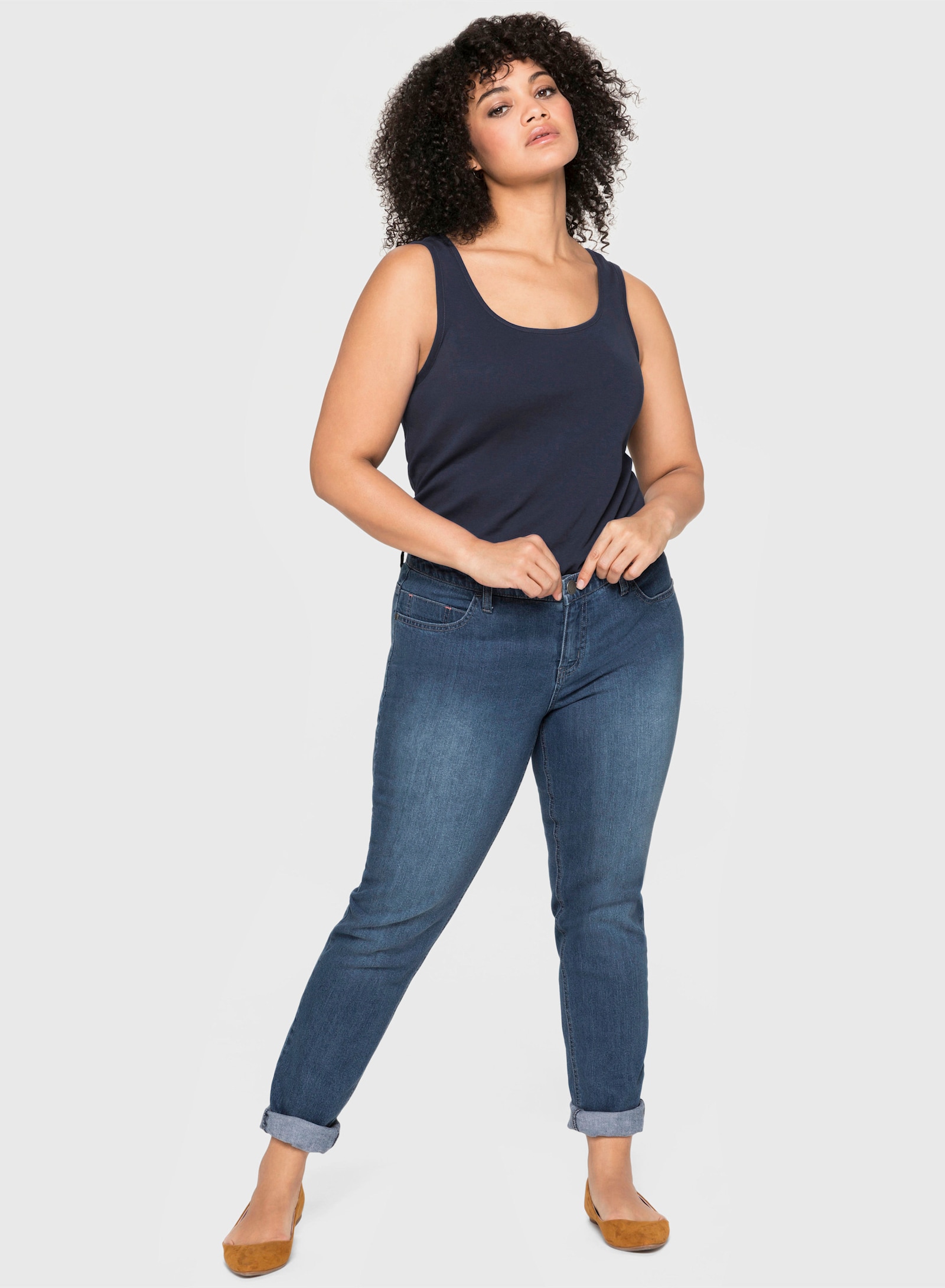 sheego Tanktop in Rippqualität - marine