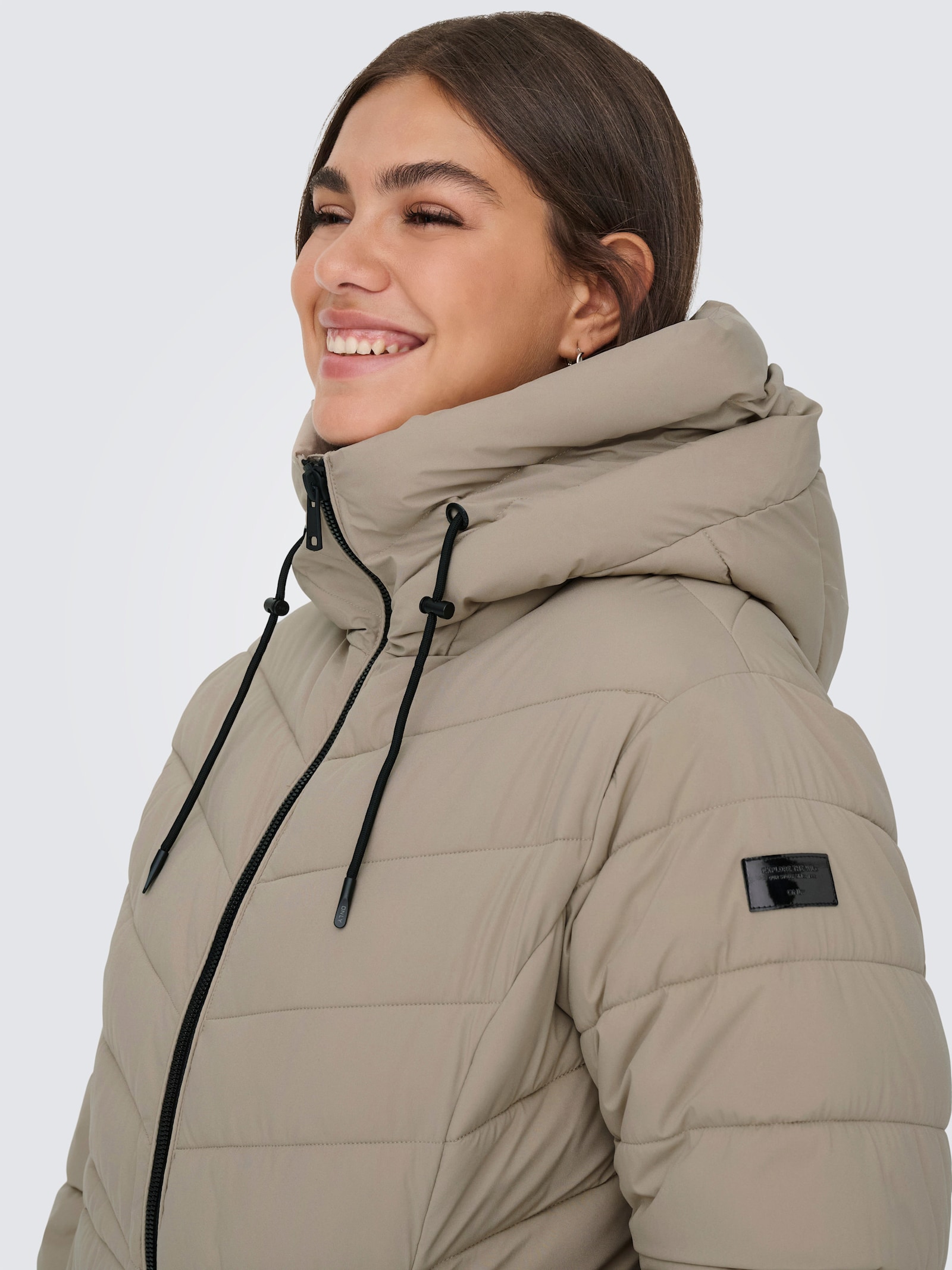 ONLY CARMAKOMA Steppmantel - silver mink