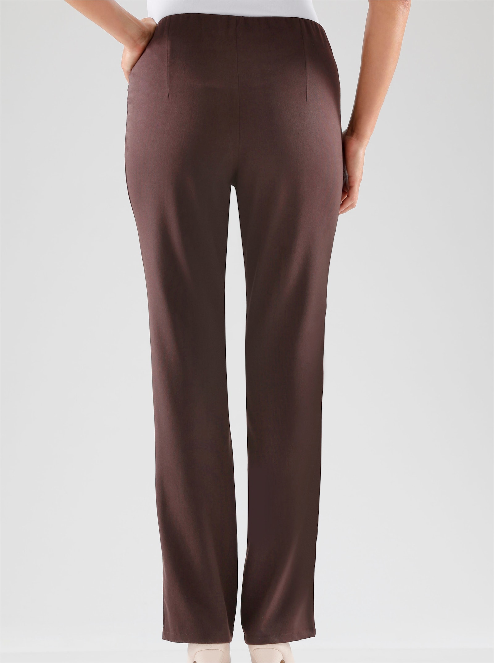 Stretch-Hose mit innenliegendem Dehnbund - schokobraun
