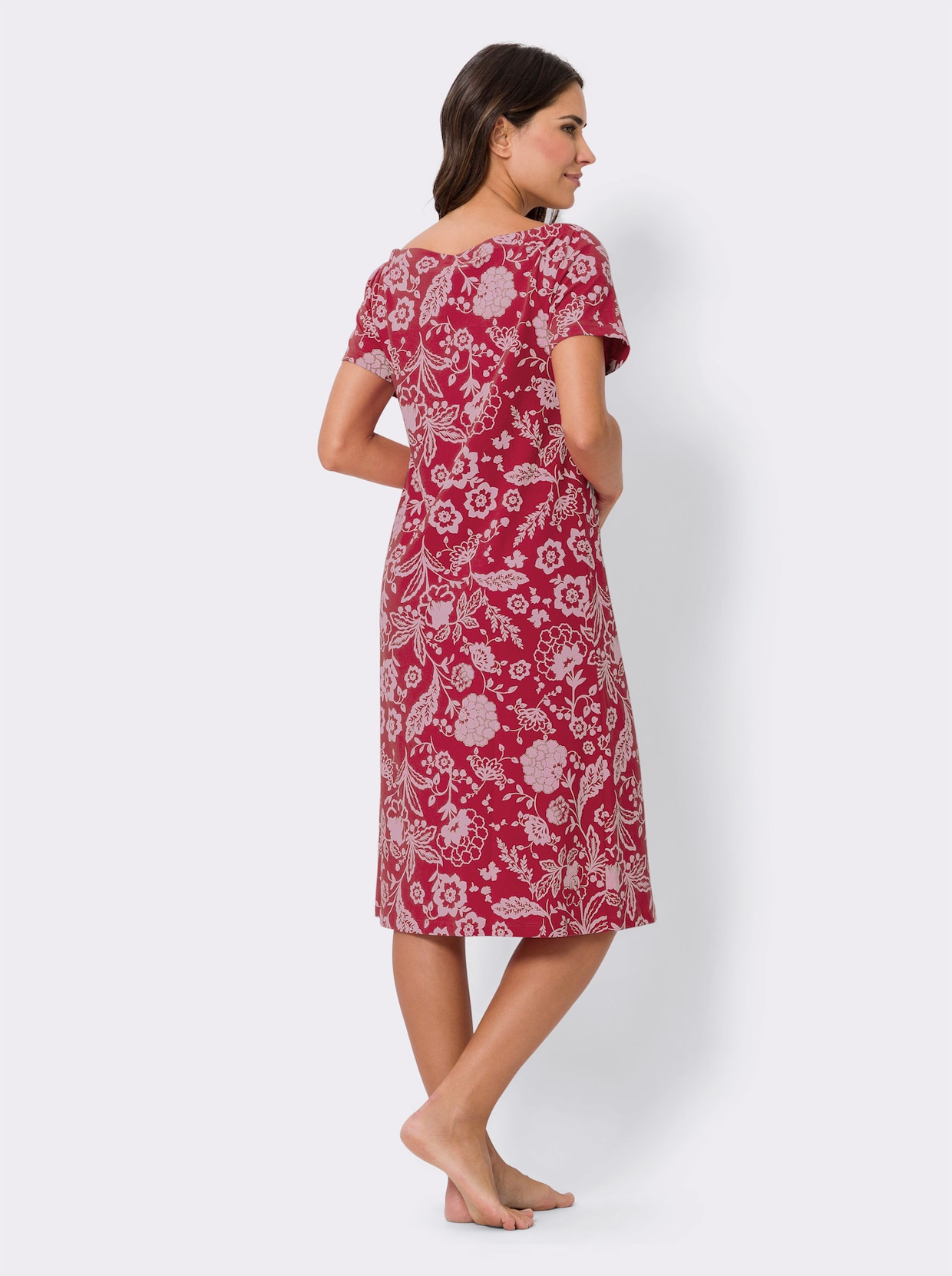 Sommerkleid - erdbeere-rosé-bedruckt