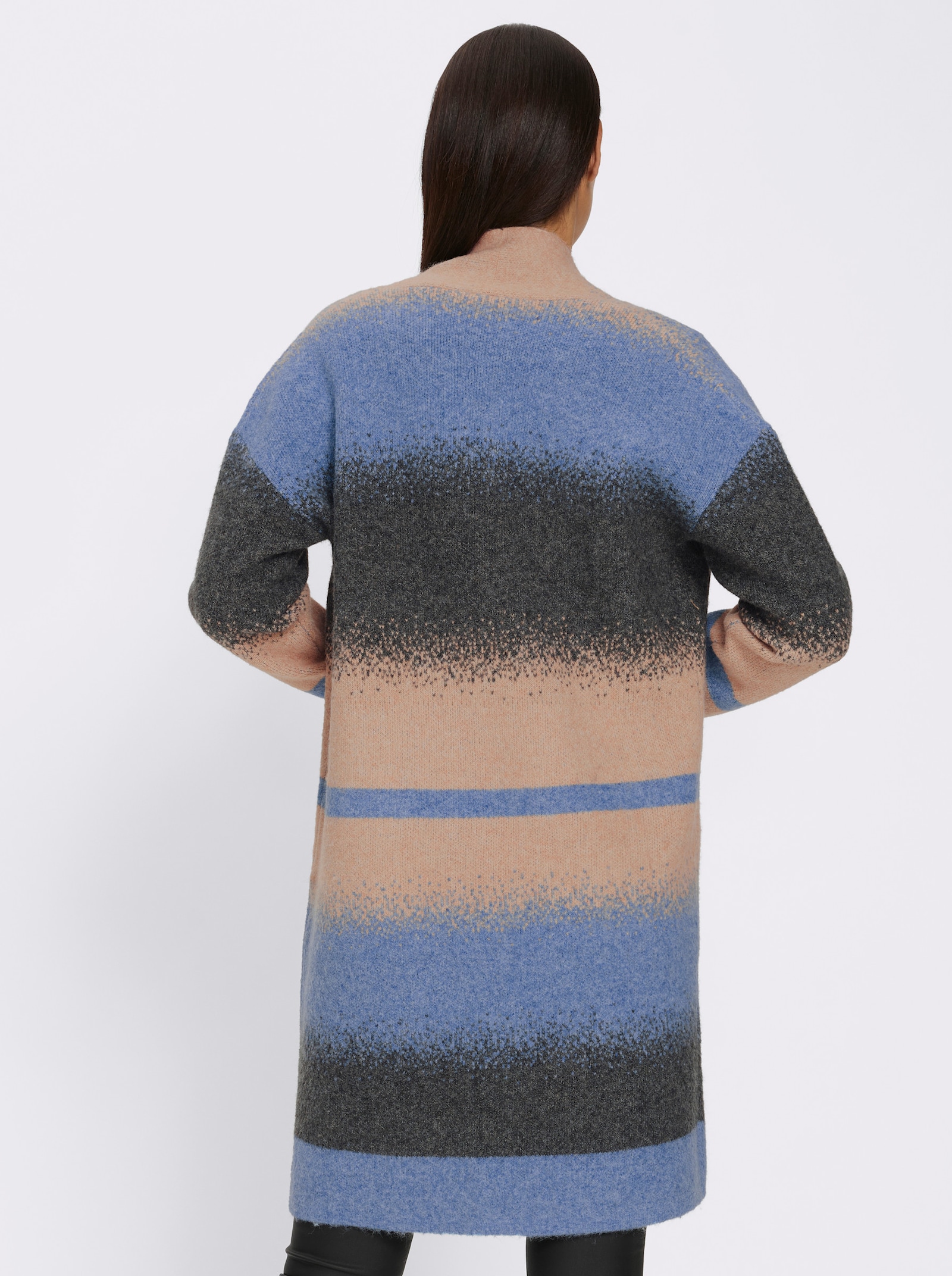 heine Vest van jacquard met glittersteentjes - bleu/camel gedessineerd