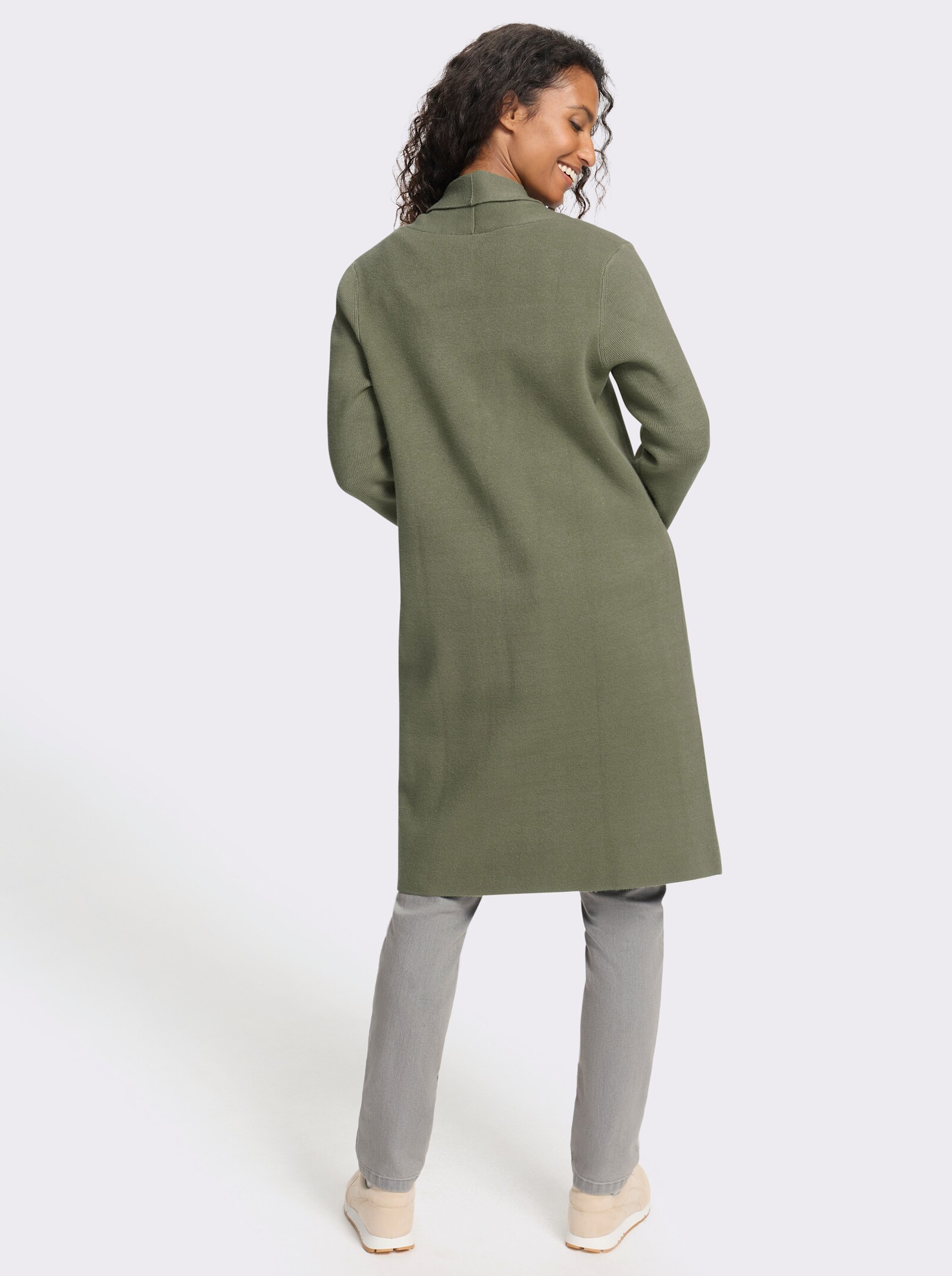 heine Strickjacke im Jacquard-Strick - khaki