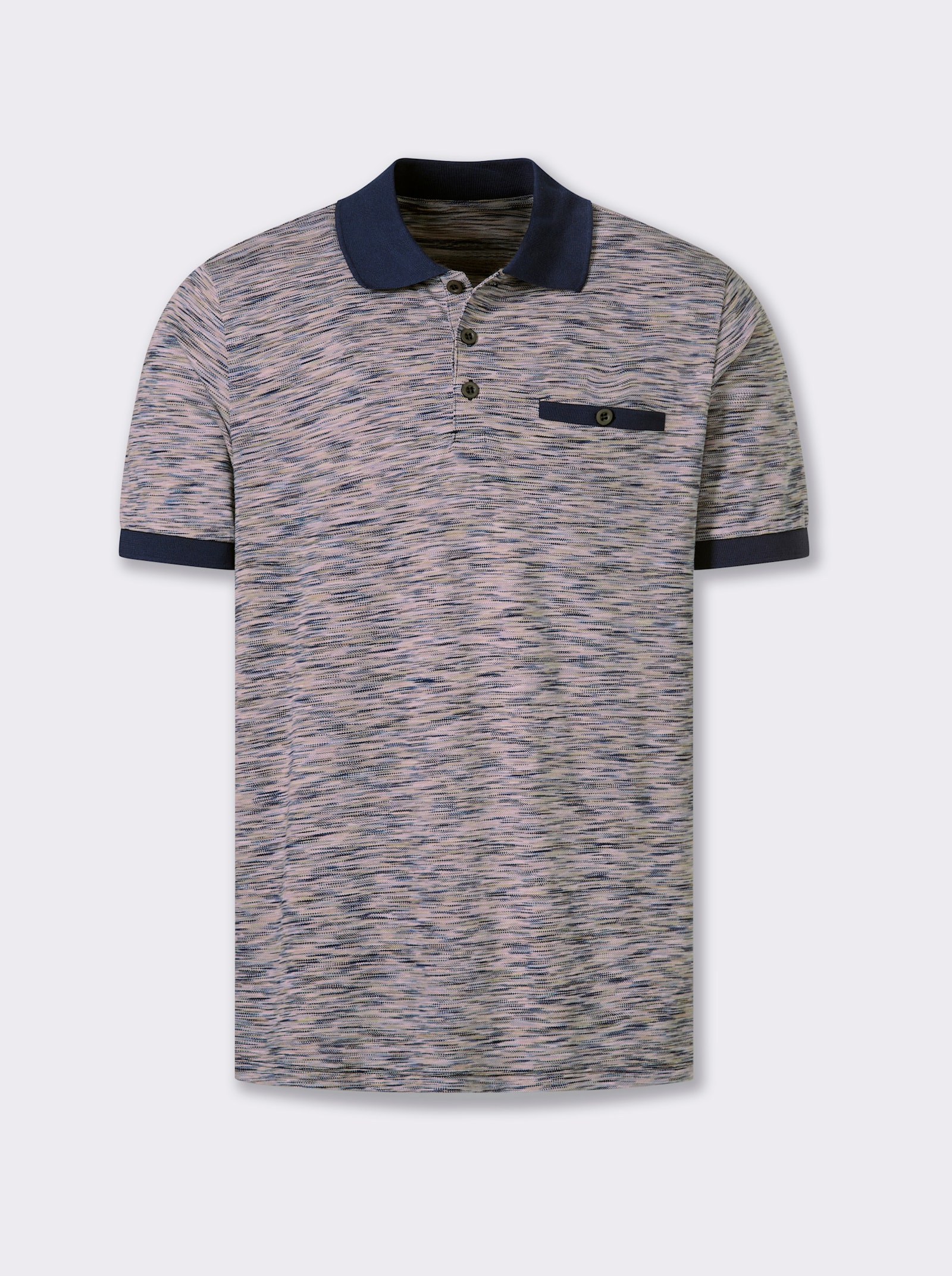 Marco Donati Kurzarmshirt in Pikee-Qualität - camel-gemustert