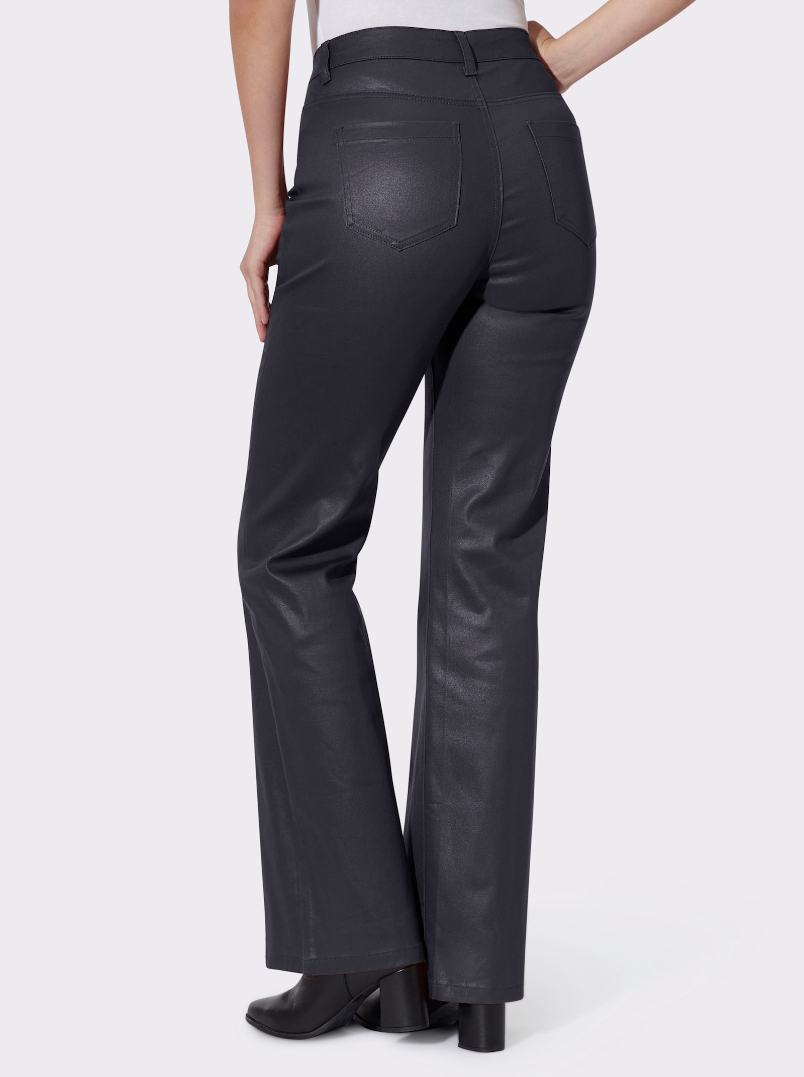 heine Bootcut-Jeans in Glanz-Optik - marine