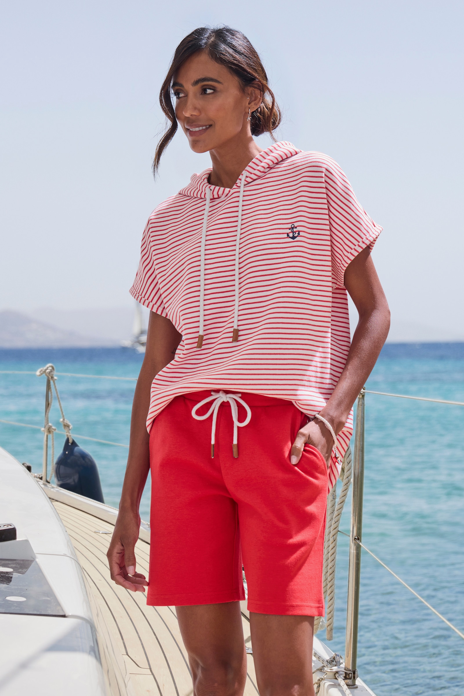 H.I.S Sweatshirt - rot-offwhite