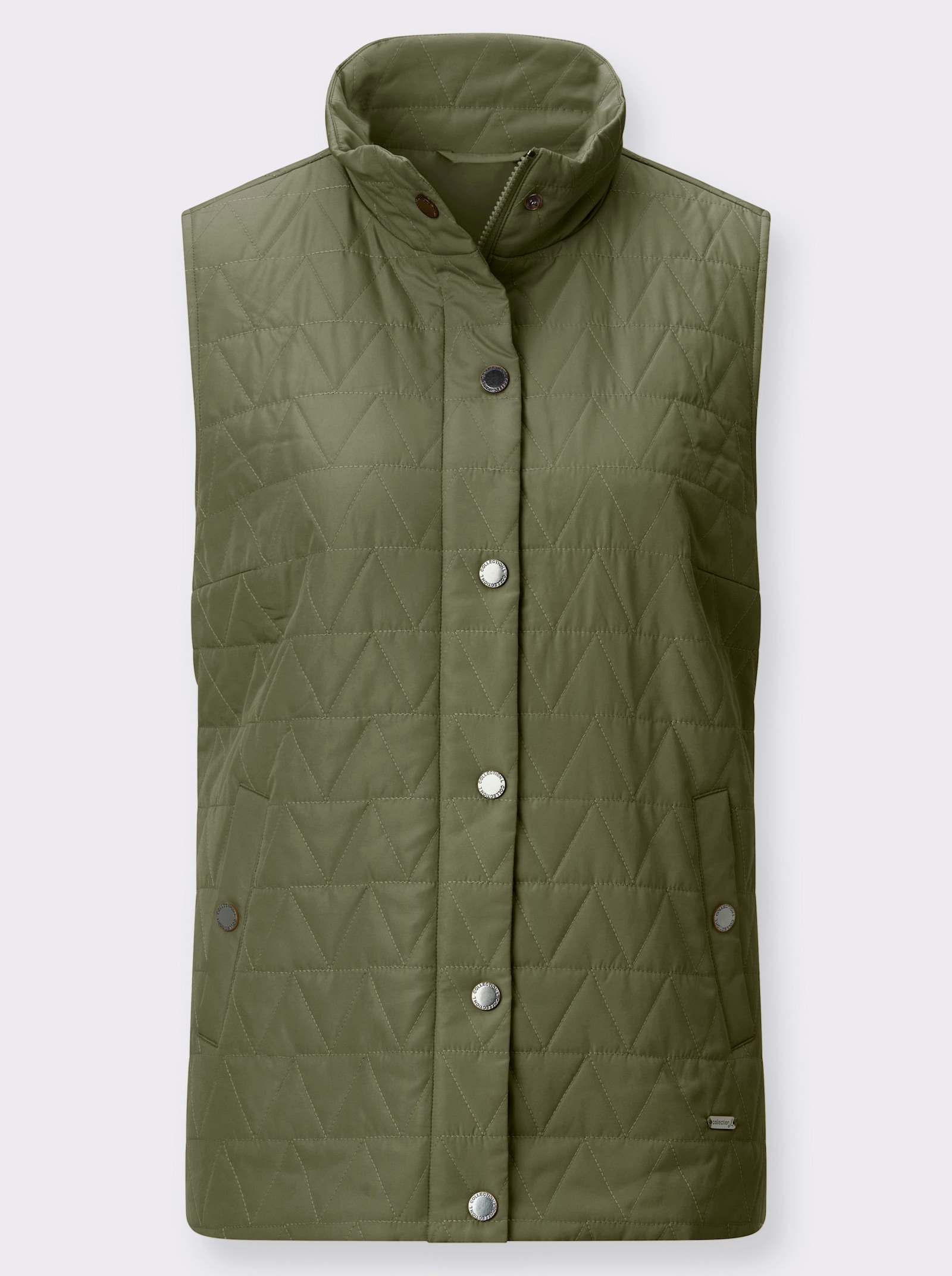 Steppweste mit Stehkragen - oliv