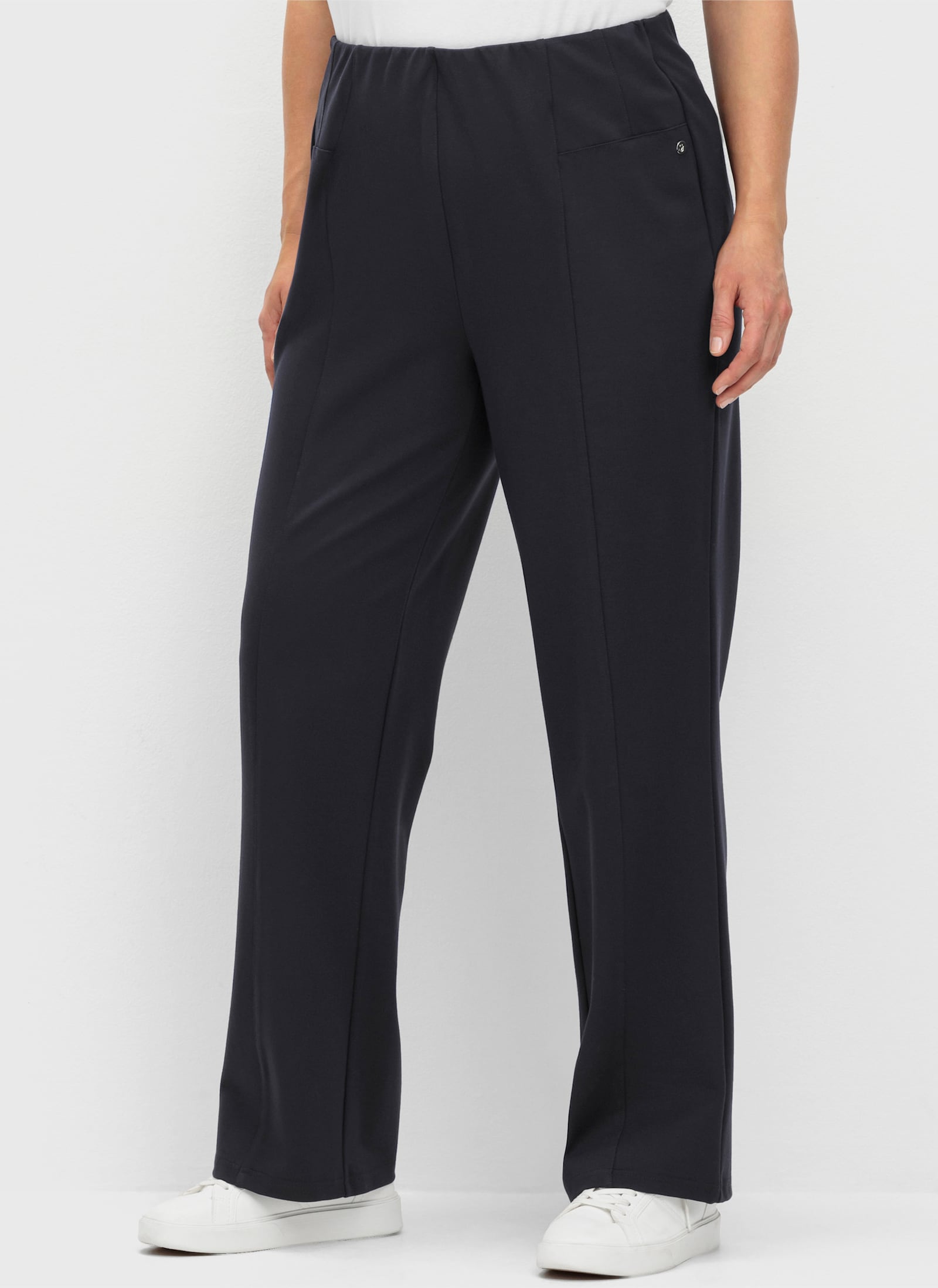 sheego Schlupfhose aus Interlock, gerade Form - tiefblau