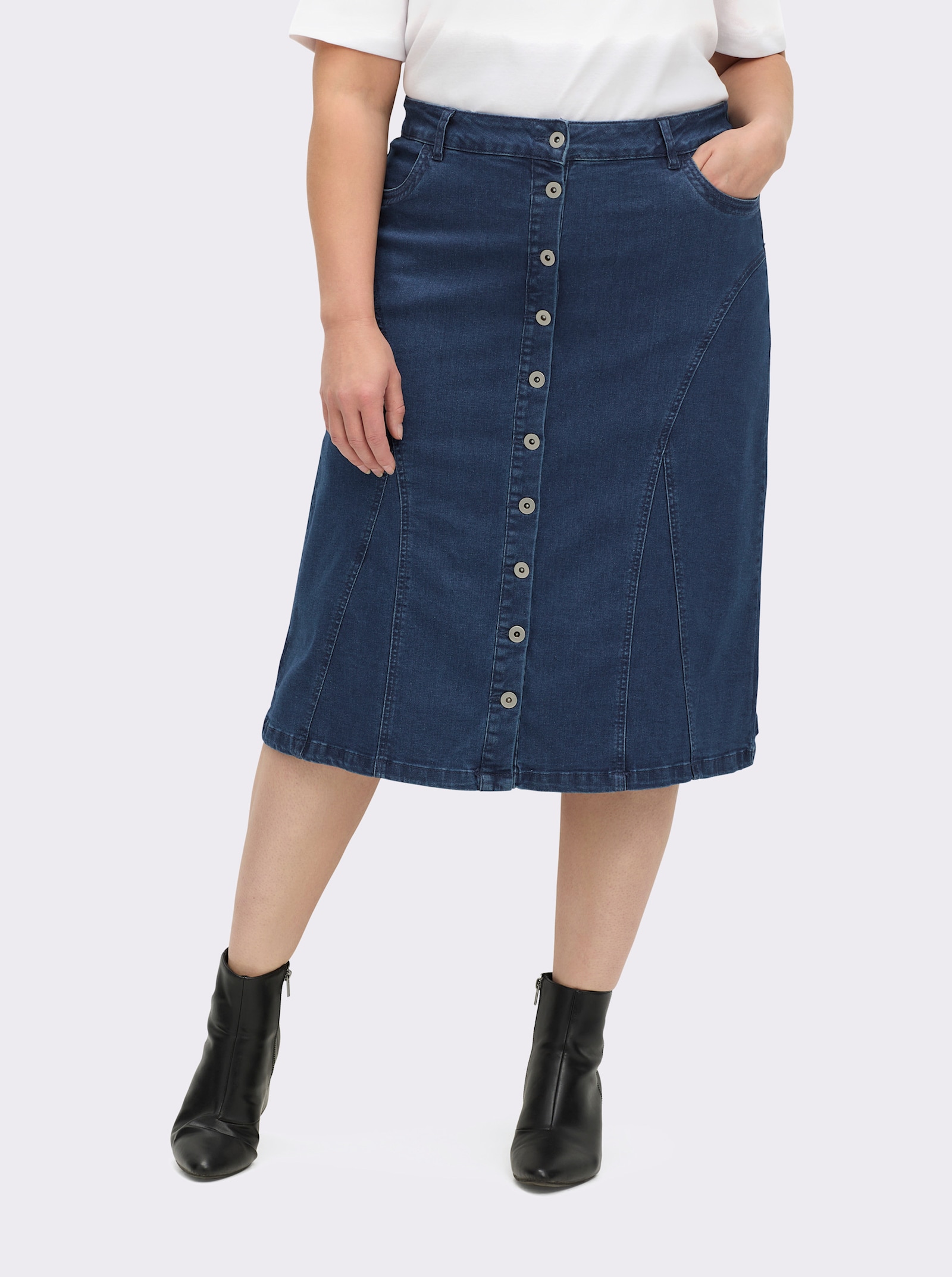 Jeansrock in Stretch-Qualität - blue-stone-washed