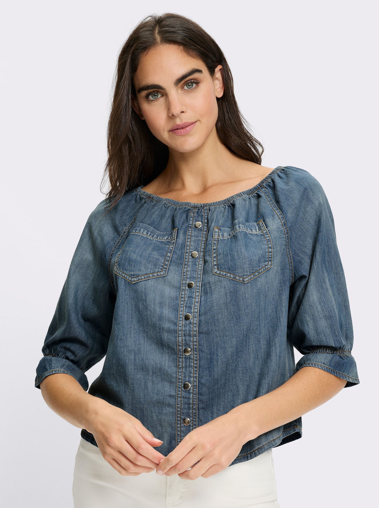 heine Jeansbluse - blue-bleached