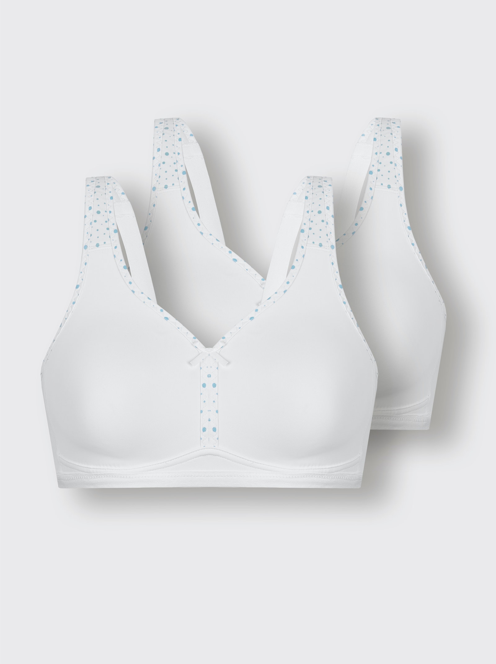 wäschepur Komfort-BH ohne Bügel - weiß-mint-bedruckt