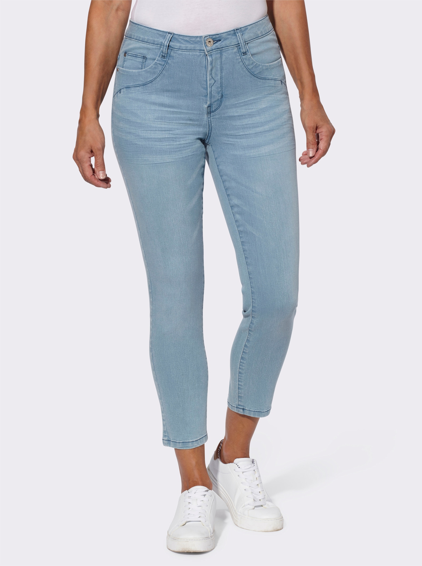 7/8-jeans met pasvormpas - blue-bleached