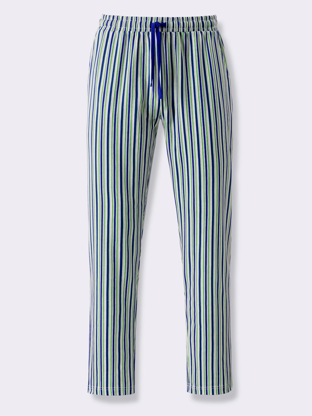 Hose lang - royalblau-apfel-gestreift