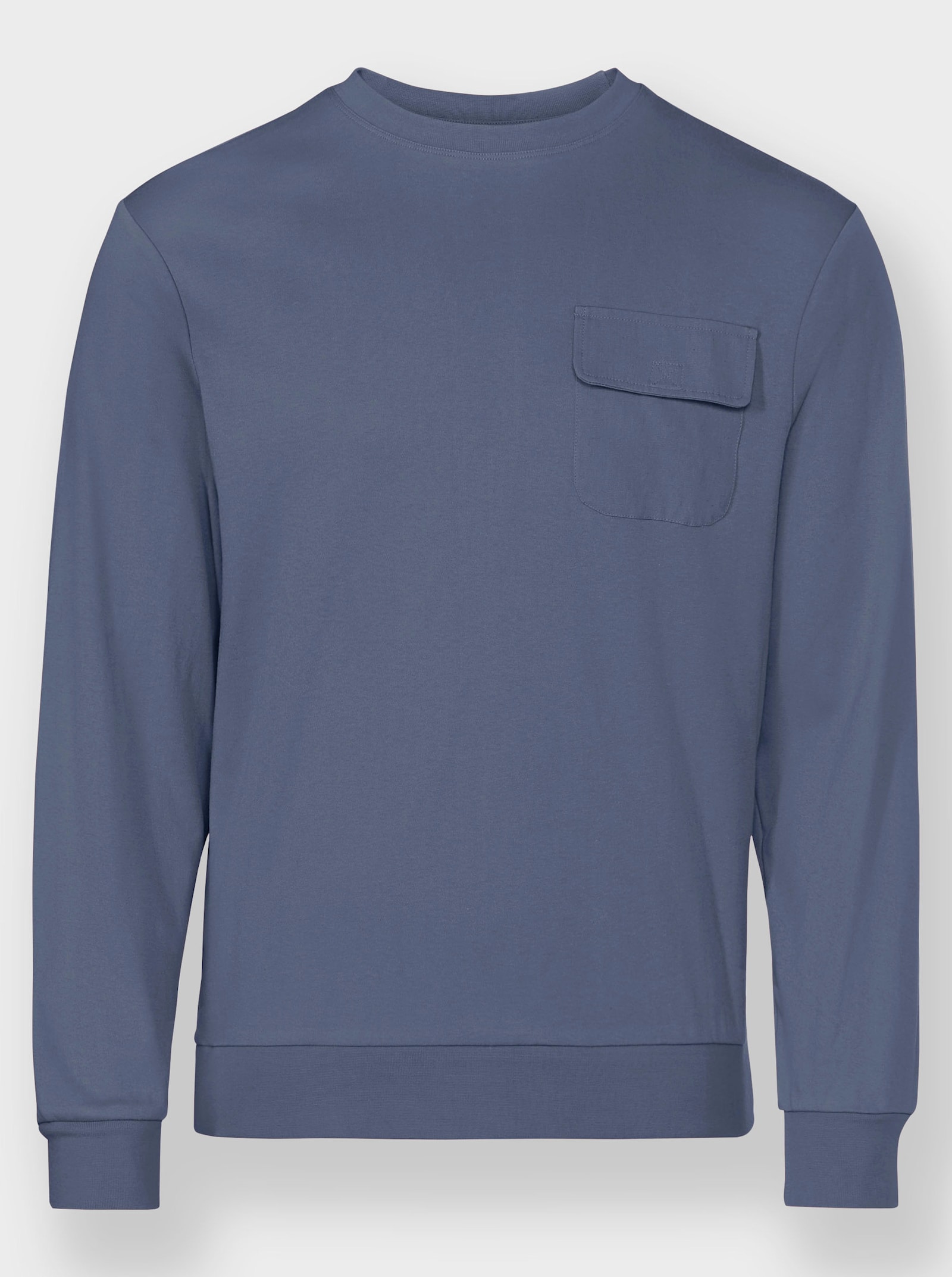 Catamaran Shirt met lange mouwen en borstzak met klittenbandsluiting - rookblauw