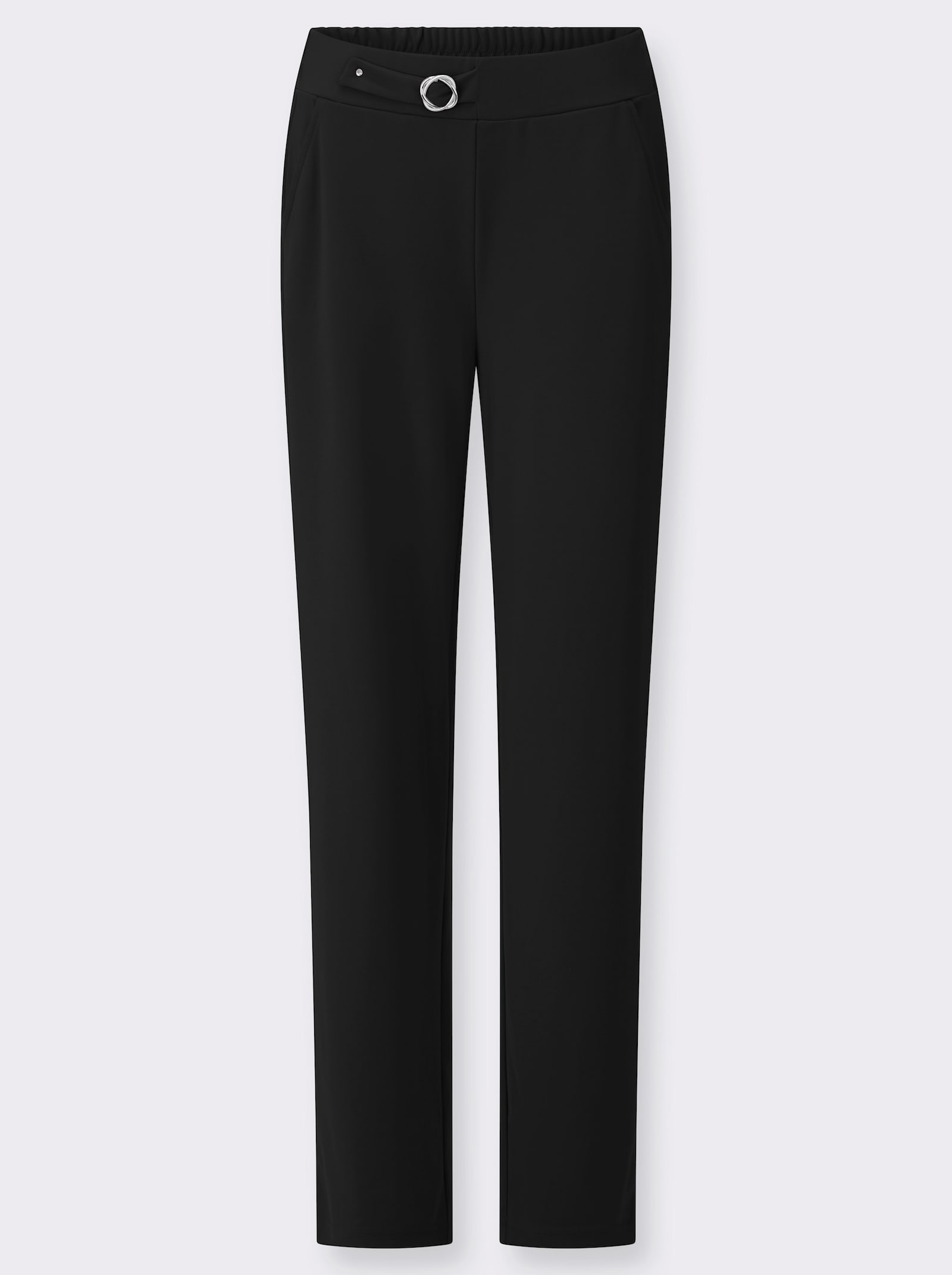 Schlupfhose mit Zierschnalle - schwarz