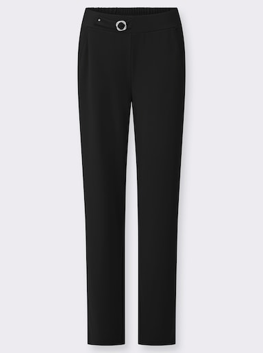 Schlupfhose mit Zierschnalle - schwarz