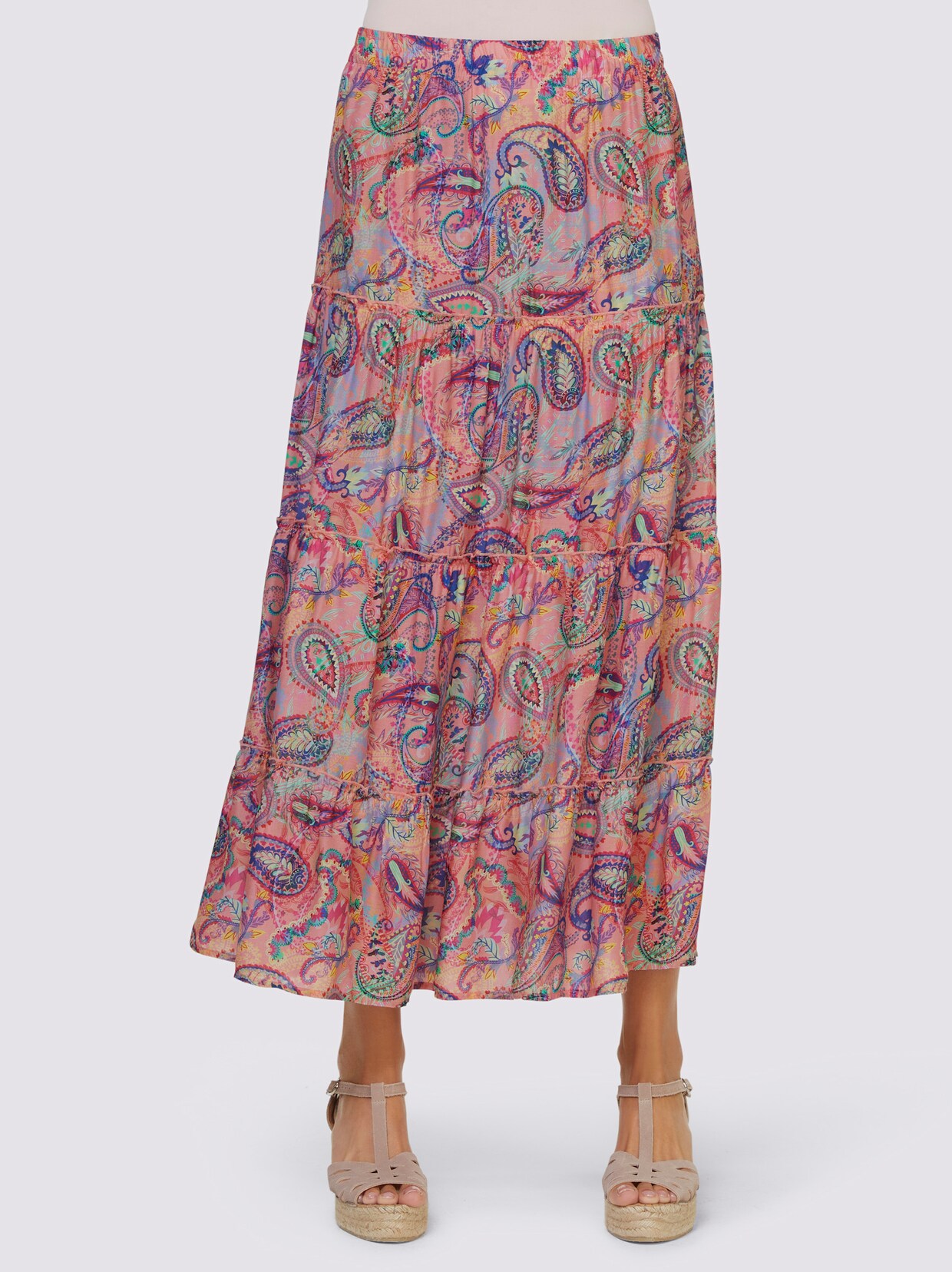 heine Druck-Rock - flamingo-pink-bedruckt