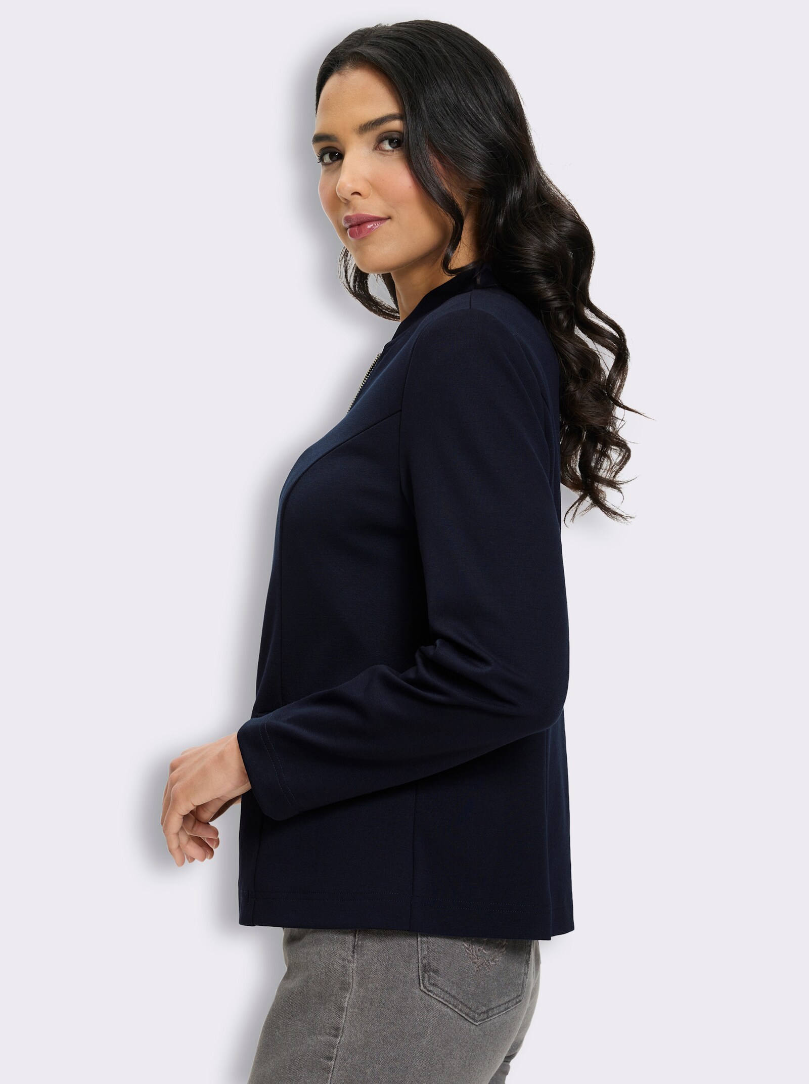 Sweatblazer mit Wiener Nähten - marine