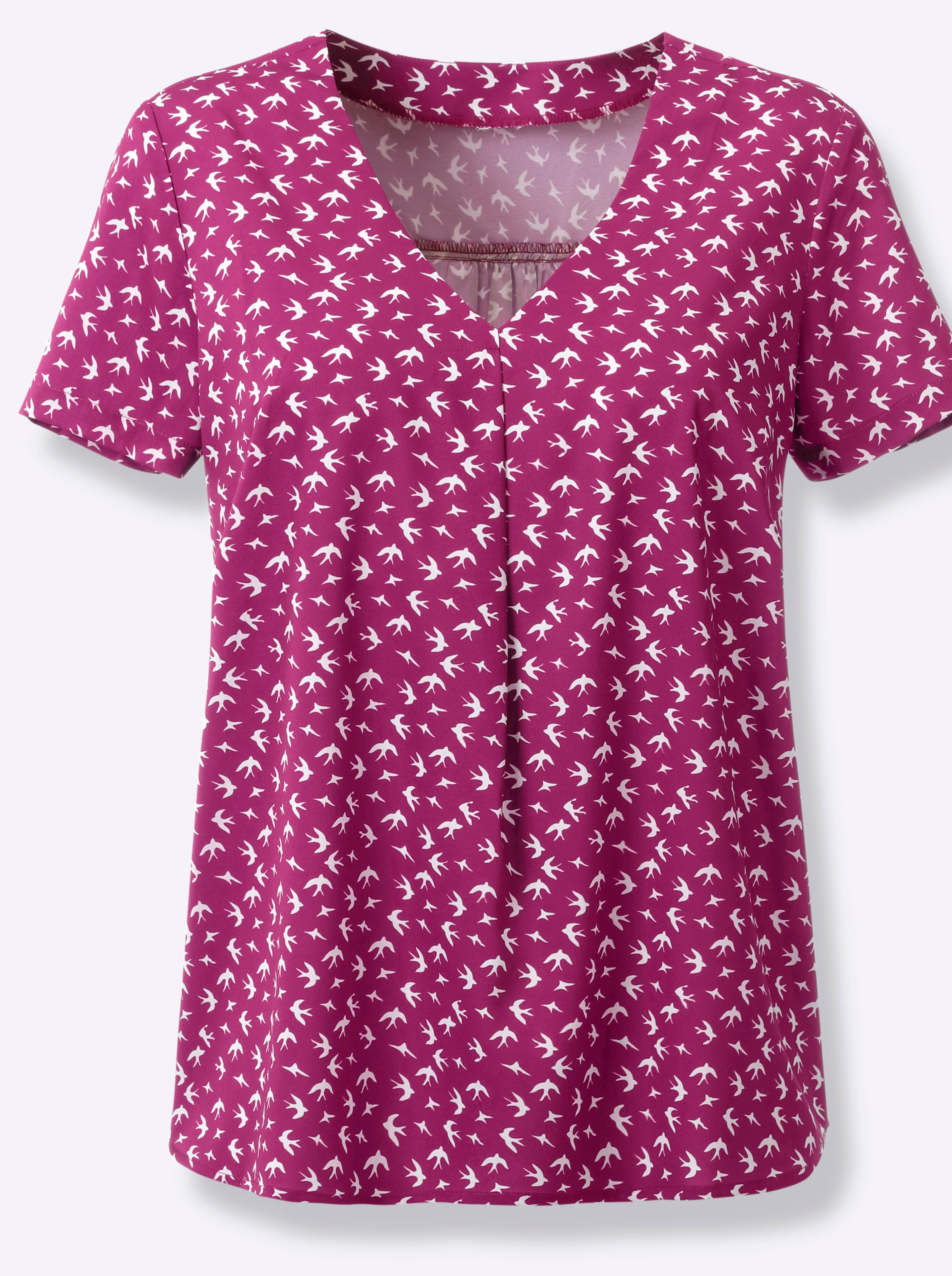 Witt Weiden Damen Schlupf Bluse magenta bedruckt  - Onlineshop Witt Weiden