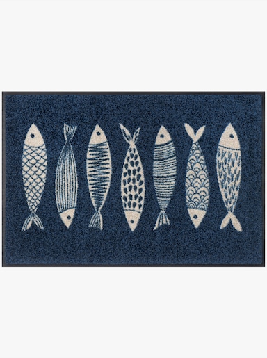 wash+dry by Kleen-Tex Fußmatte - blau-ecru