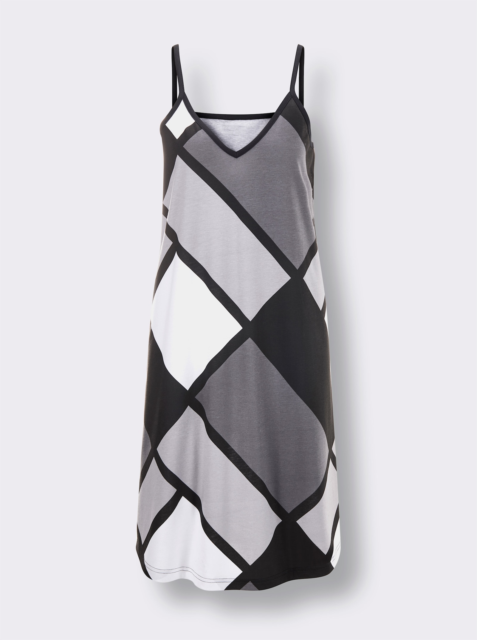 wäschepur Nachthemden mit Grafikprint - schwarz-türkis-bedruckt + schwarz-anthrazit-bedruckt