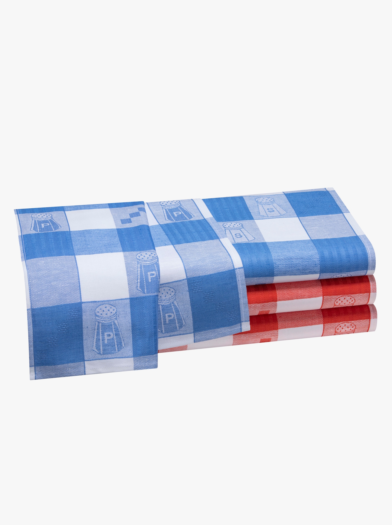  Geschirrtücher - rot + blau