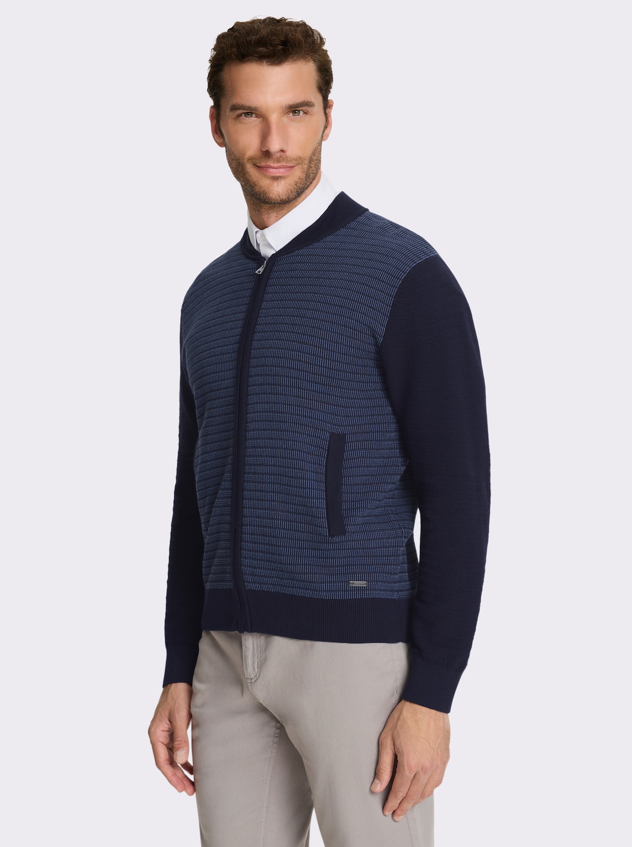 Marco Donati Strickjacke - marine-meliert