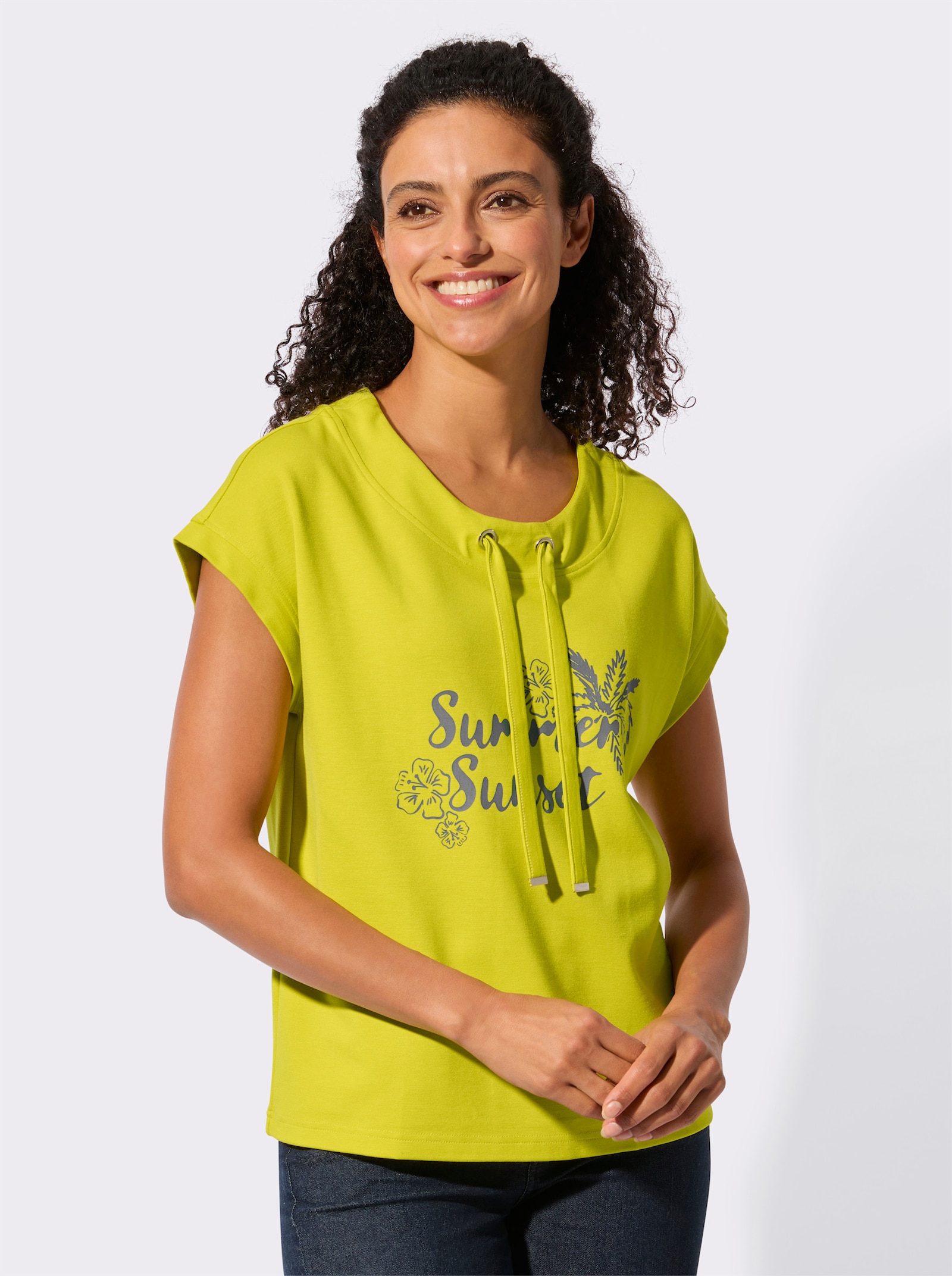 Sweatshirt mit kurzen Ärmeln - limone