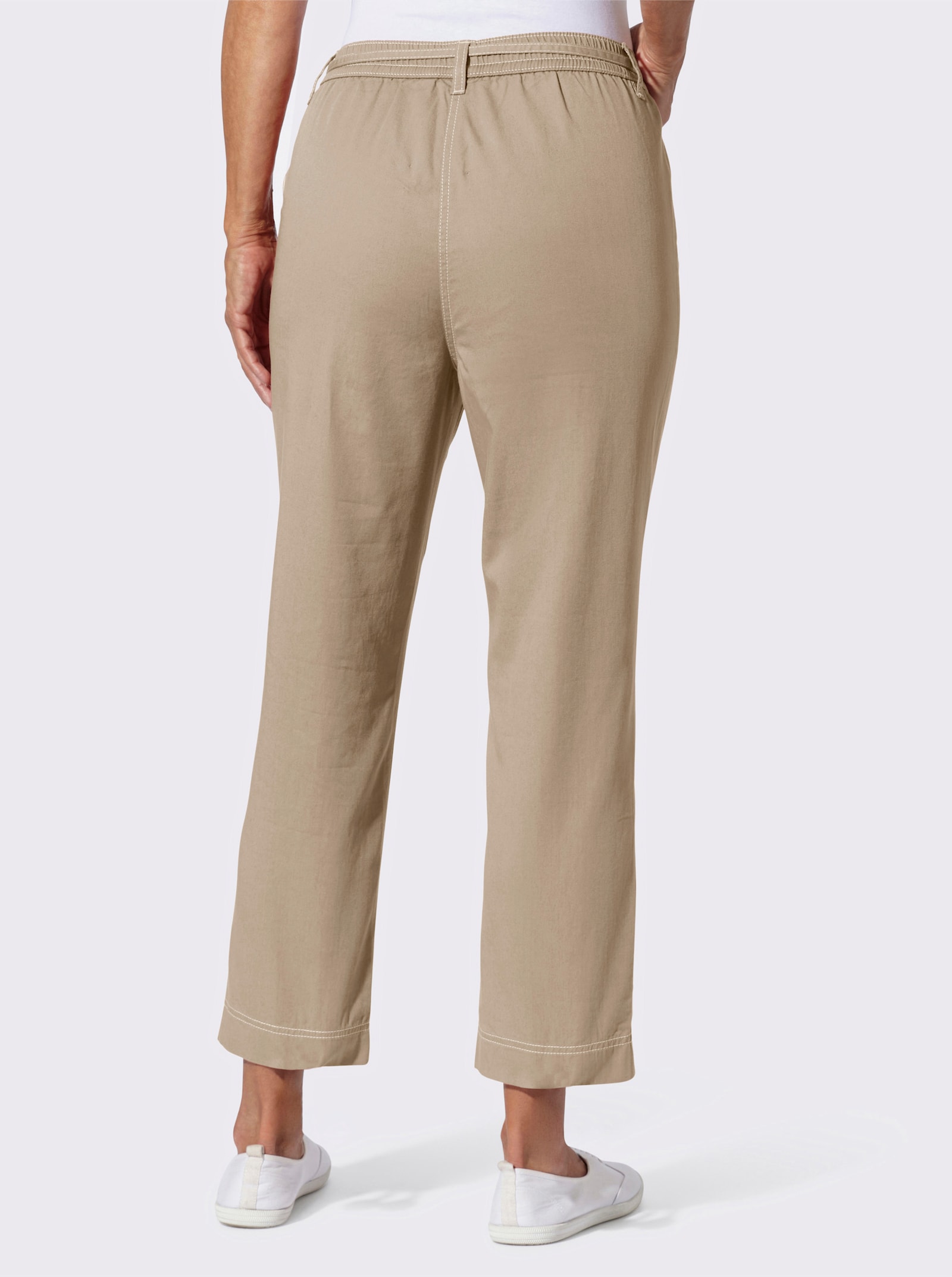 7/8-Jeans mit Rundum-Dehnbund - beige