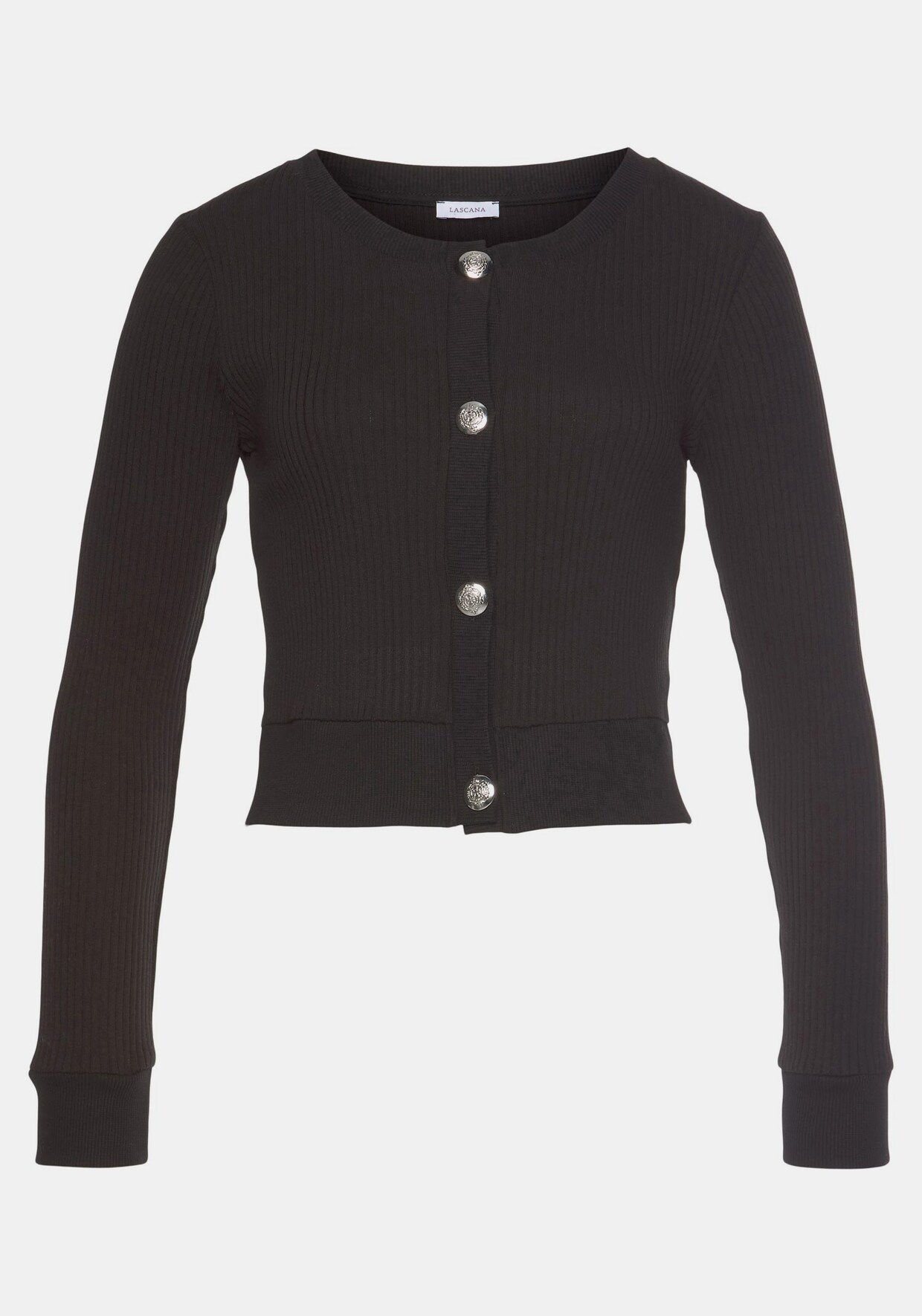 LASCANA Shirtjacke - schwarz