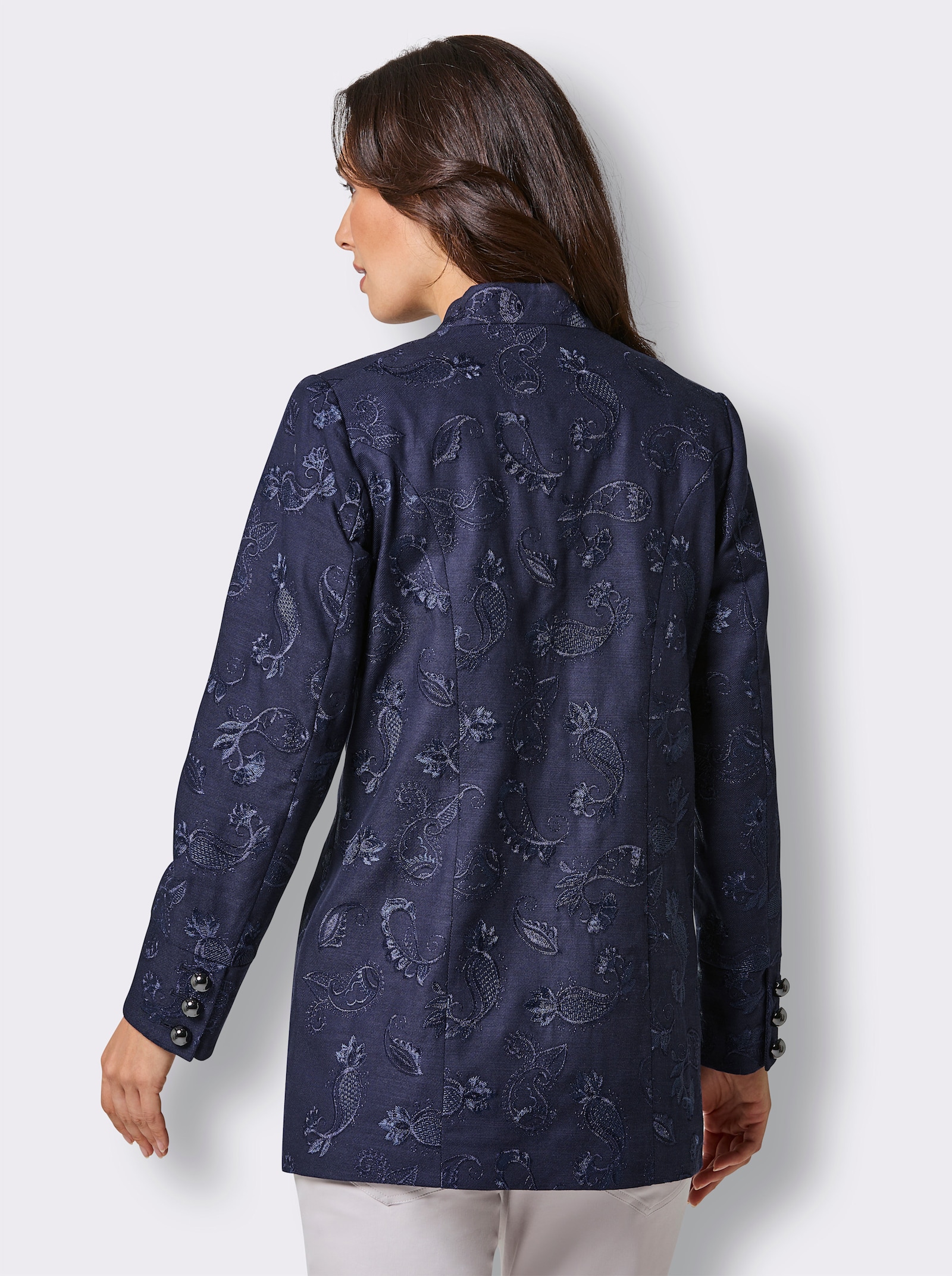 CREATION L PREMIUM Longblazer mit Paisley-Dessin - marine