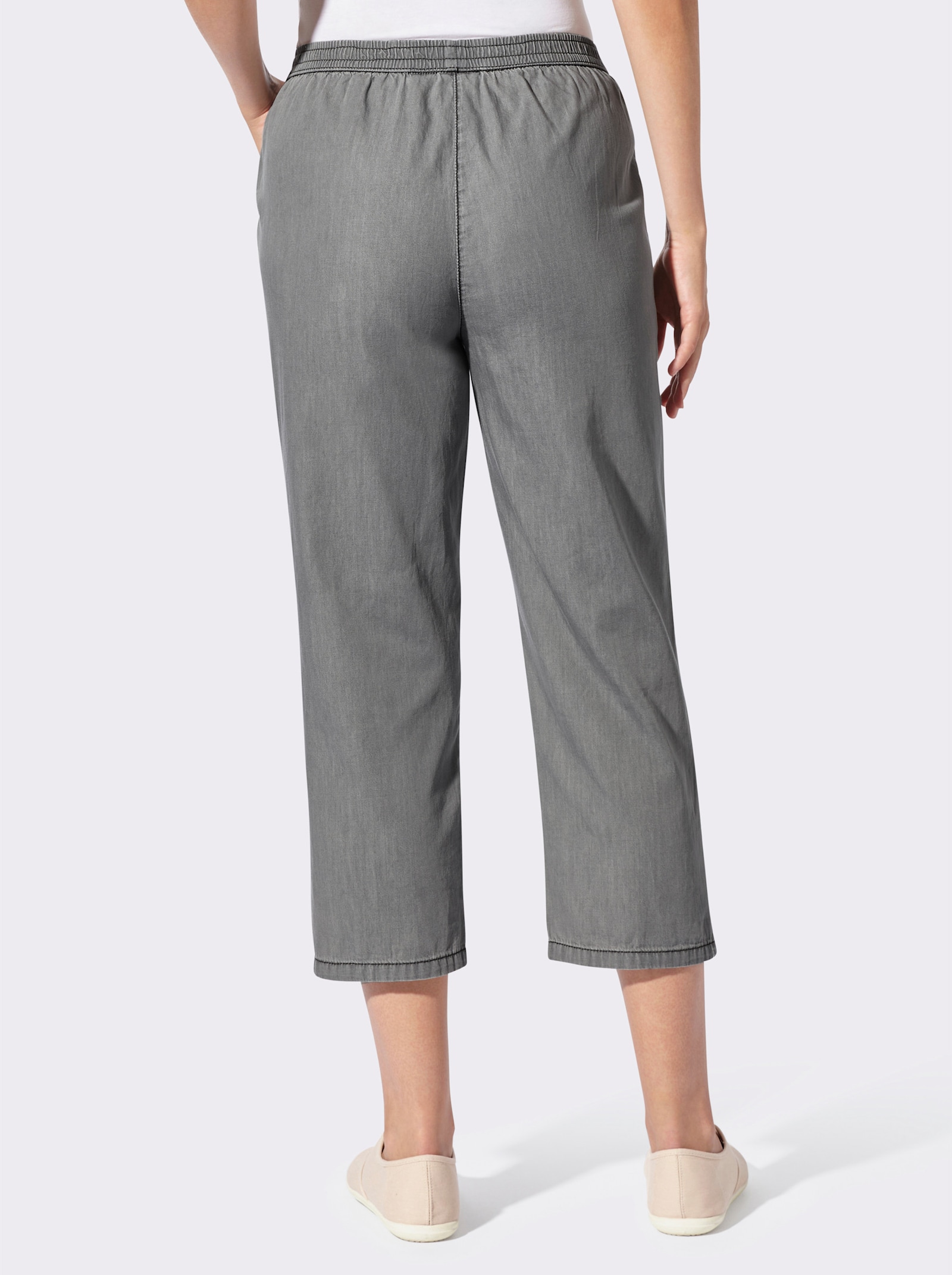 3/4-Jeans mit Zierknöpfen - light grey-denim + graphit-denim