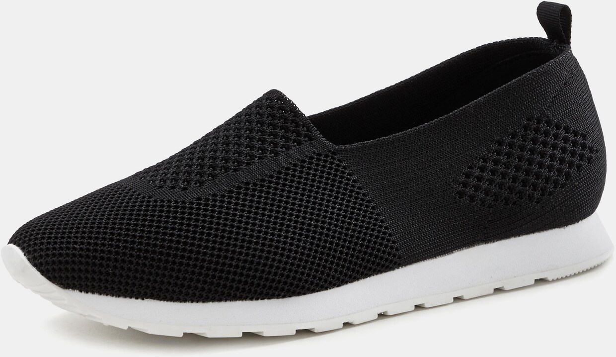 LASCANA Slip-on sneaker - zwart