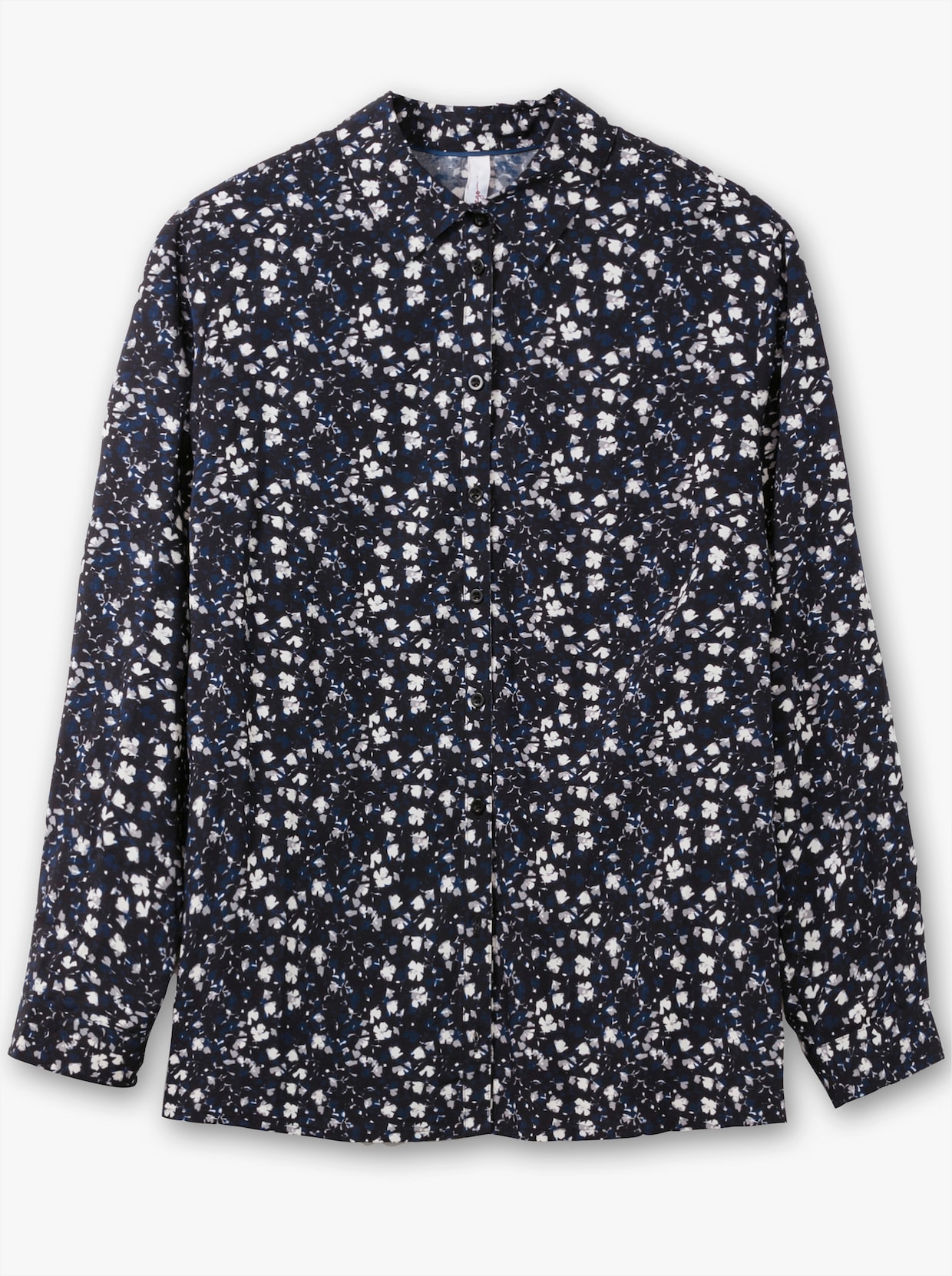 sheego Overhemdblouse - zwart + zwart geprint
