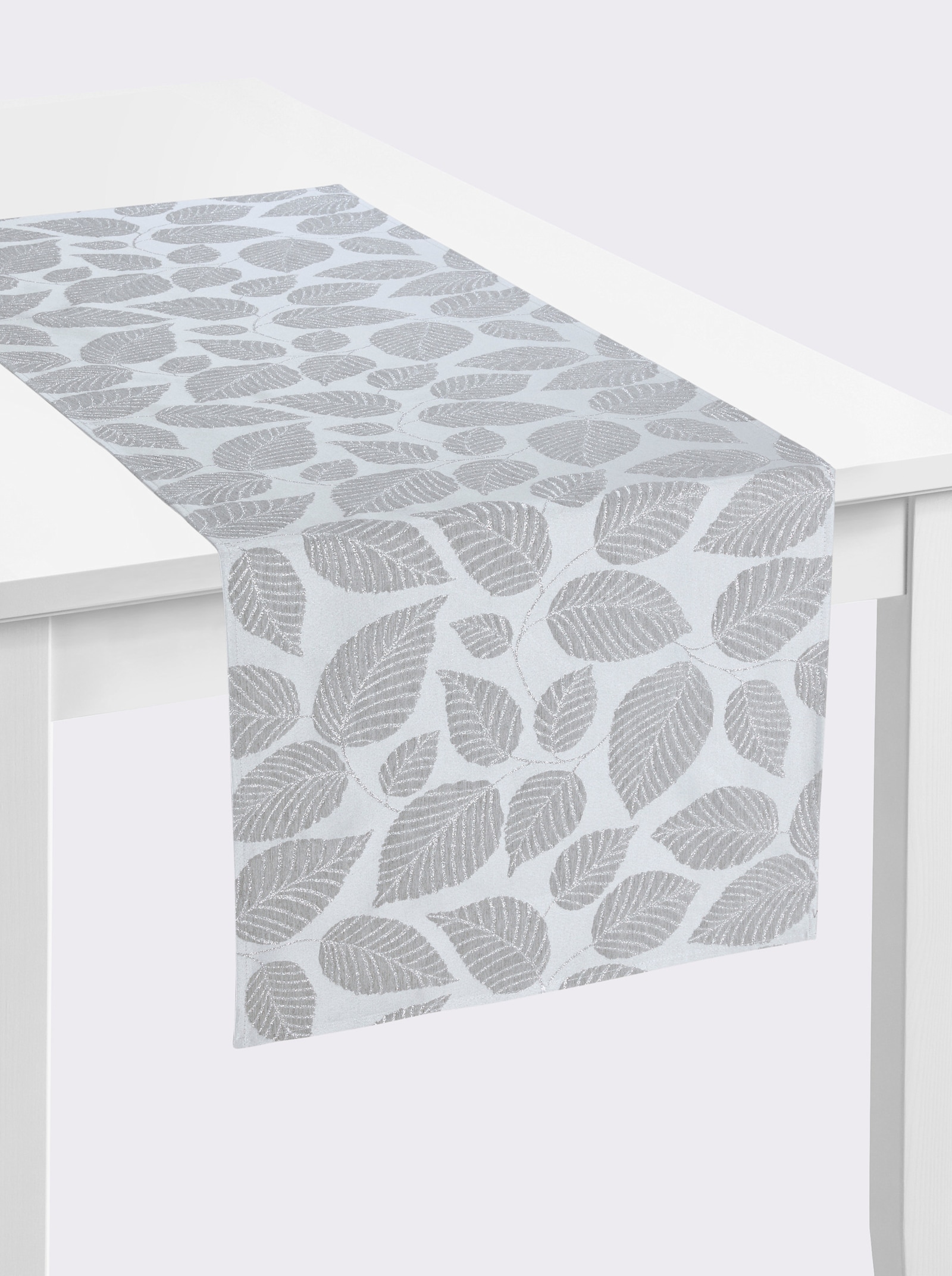 Tischdecke - weiss-grau