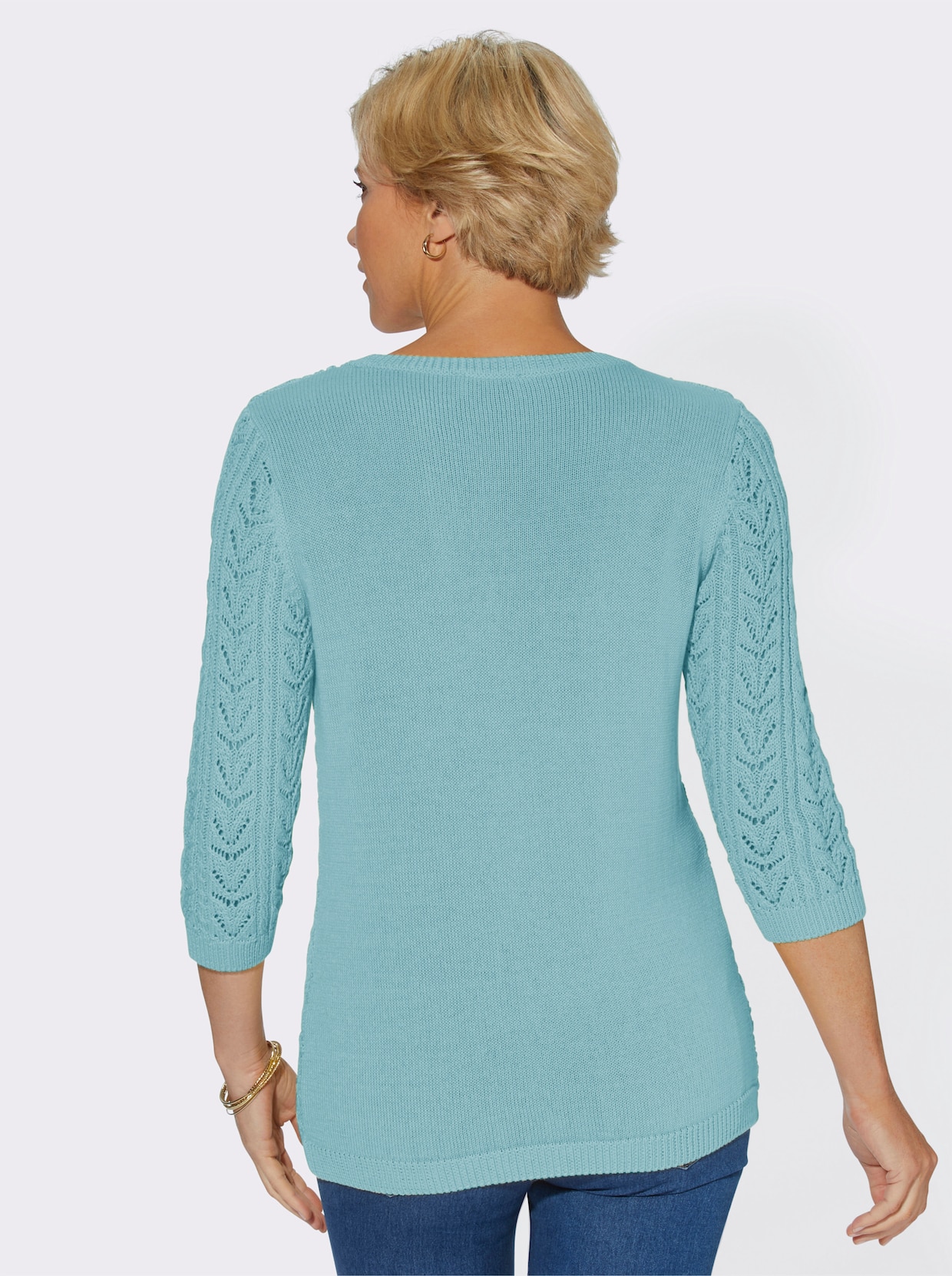 Pullover met 3/4-mouwen - aquamarine