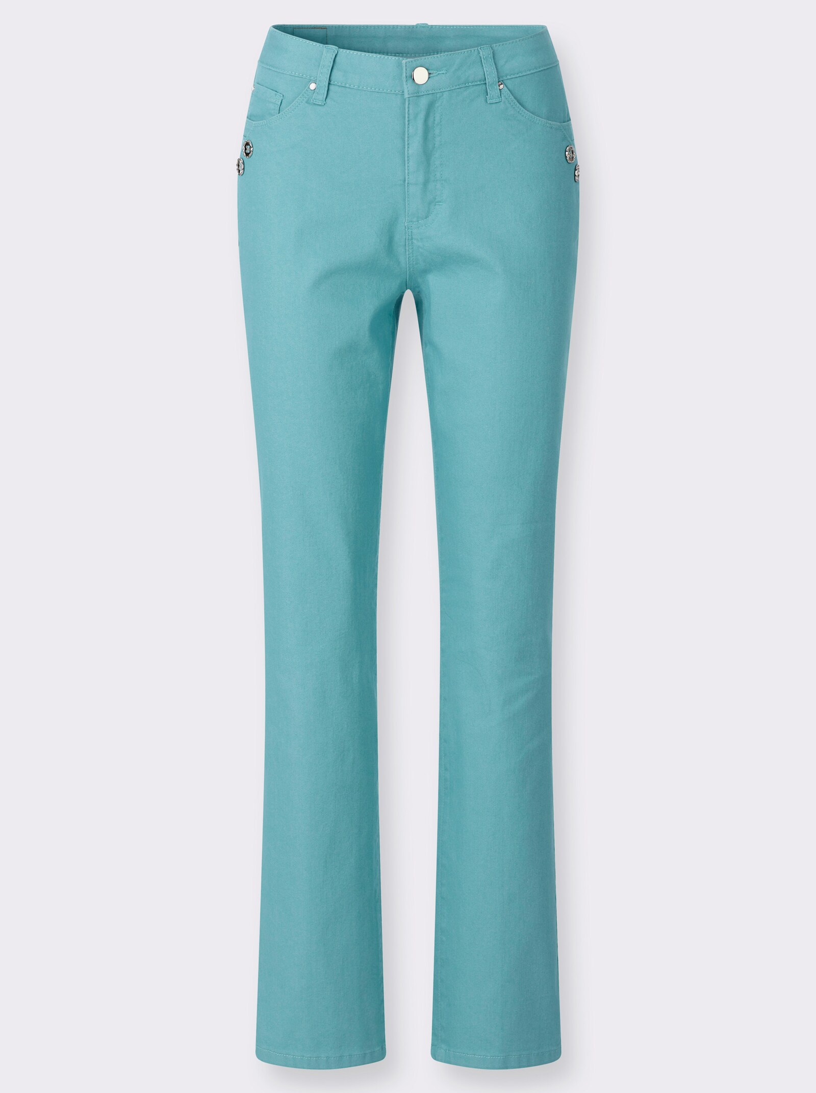 5-Pocket-Jeans mit Biesenverzierung - ozean
