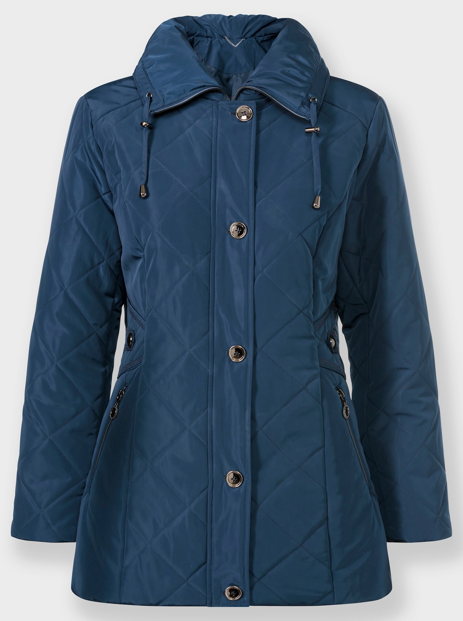 Steppjacke mit knöpfbarer Innentasche - dunkelblau