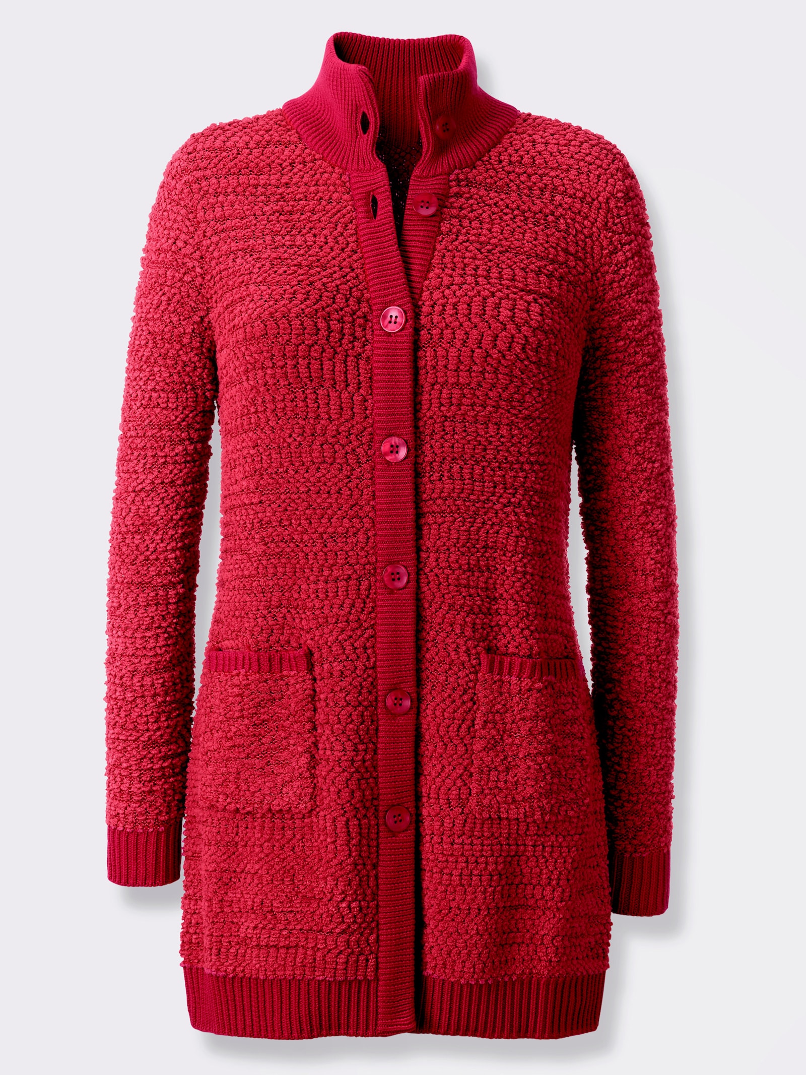 heine Longstrickjacke mit Stehkragen - rot