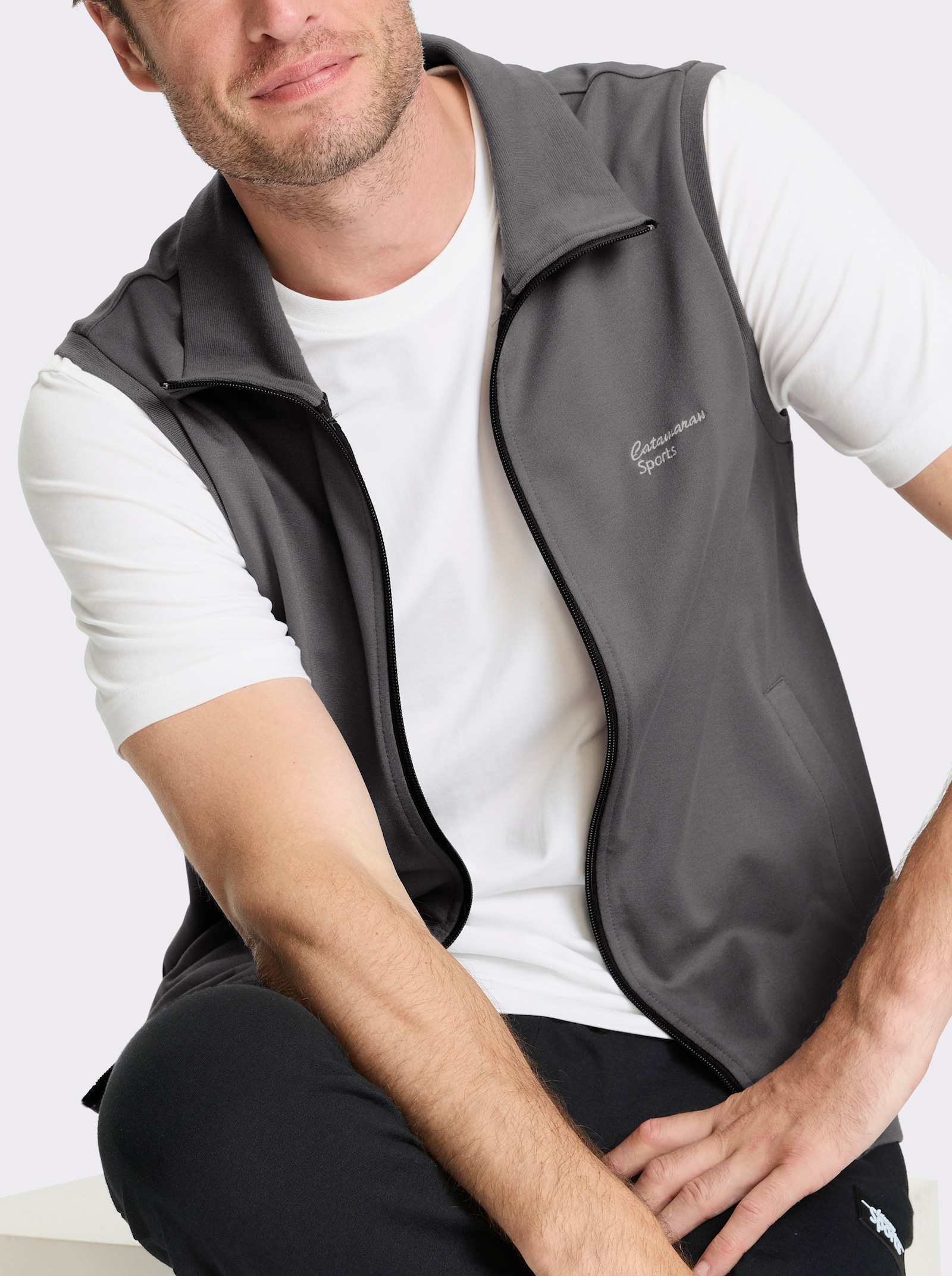 Catamaran Sports Sweatvest met zijzakken - antraciet