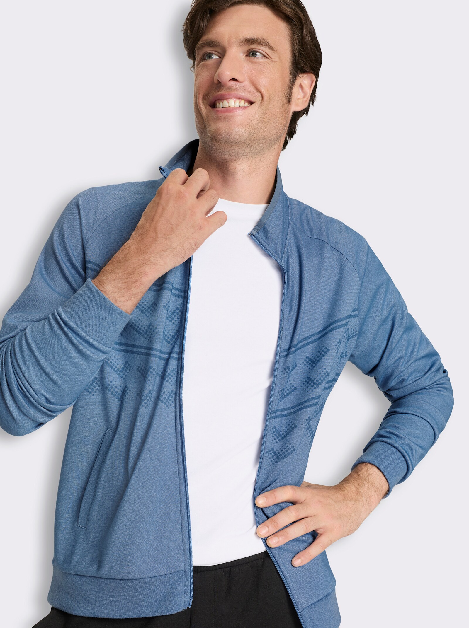 Catamaran Sports Sweatjacke mit Bündchenabschluss - mittelblau-meliert