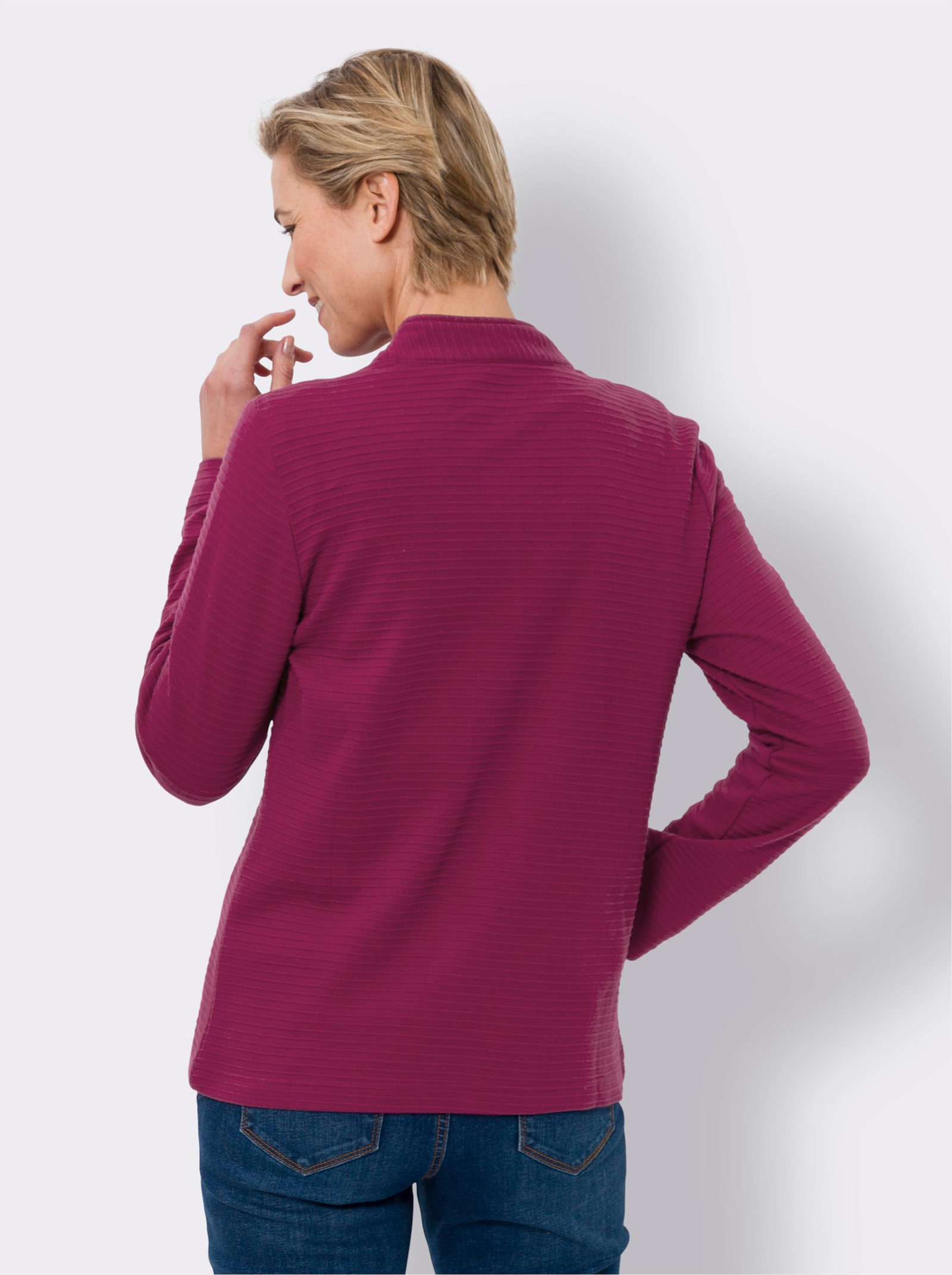 Shirtjacke in Ripp-Struktur - malve