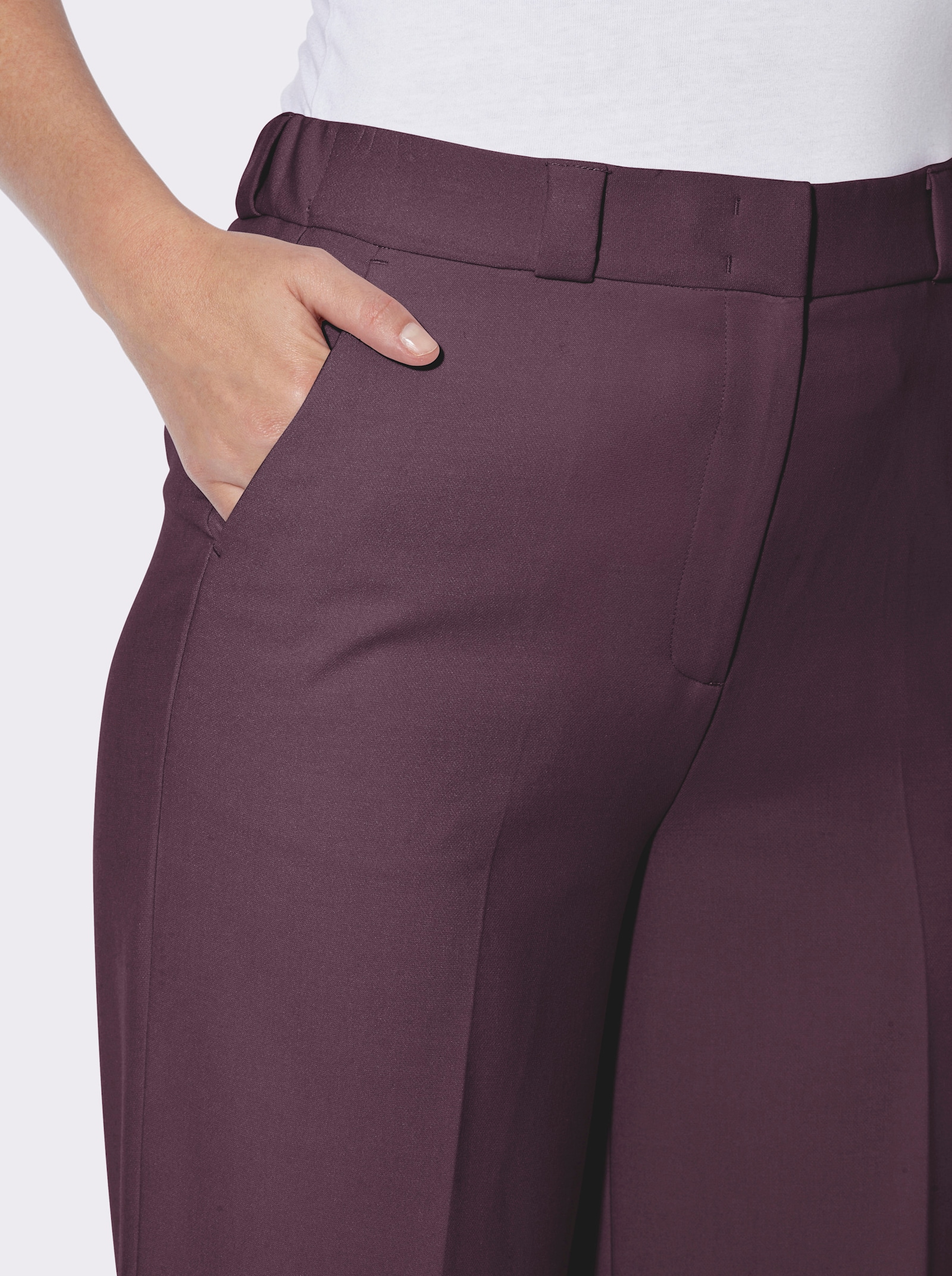 heine Anzughose mit Bügelfalten - aubergine