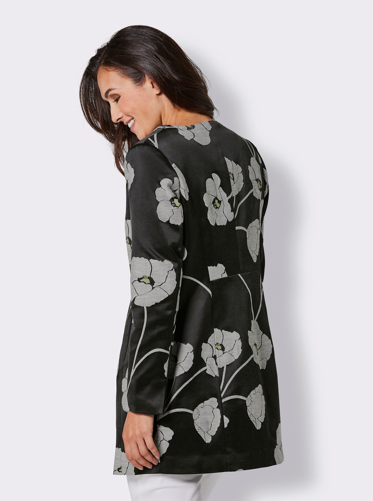 CREATION L PREMIUM Jacquardblazer - schwarz-grau-gemustert