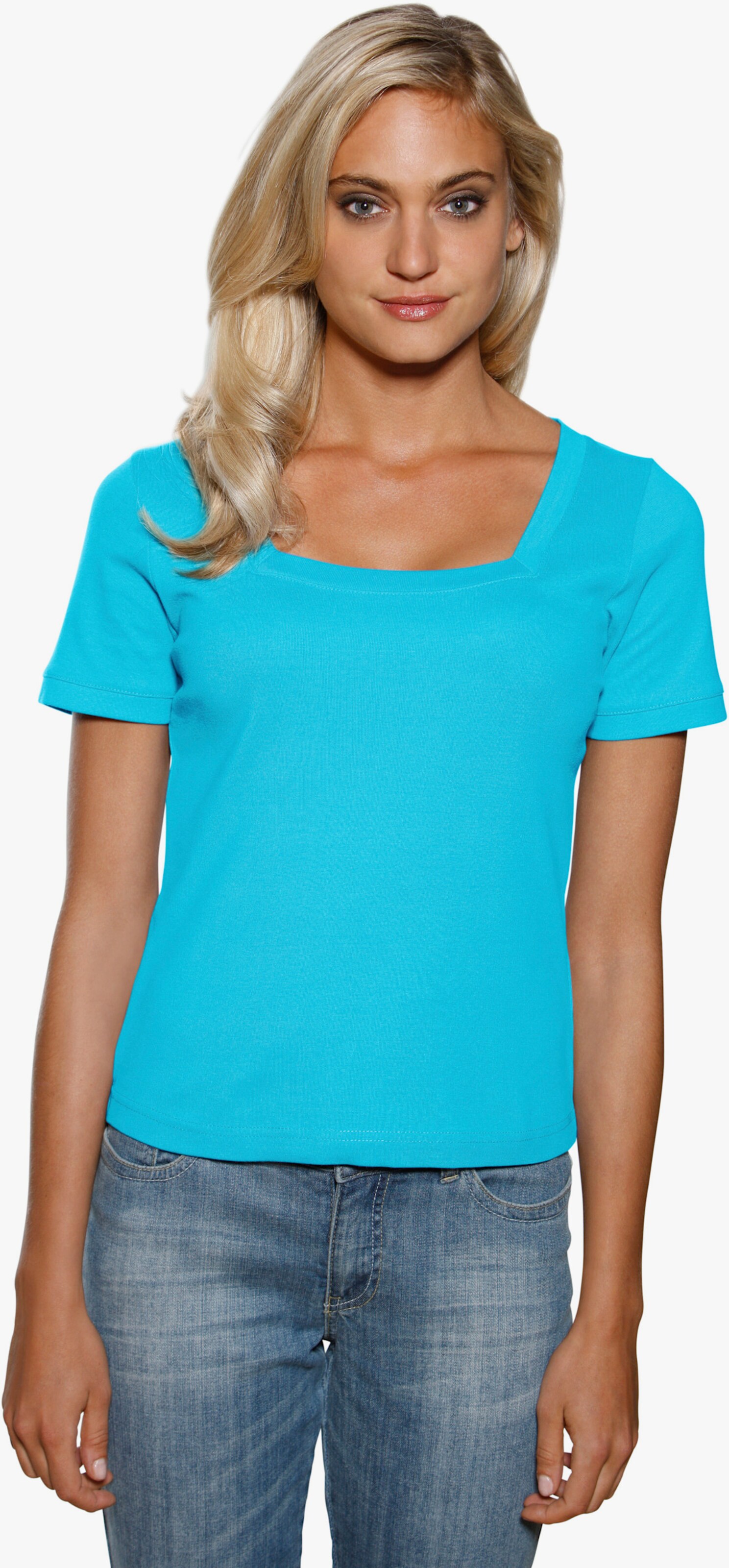 heine Shirt aus Rippenware - aqua